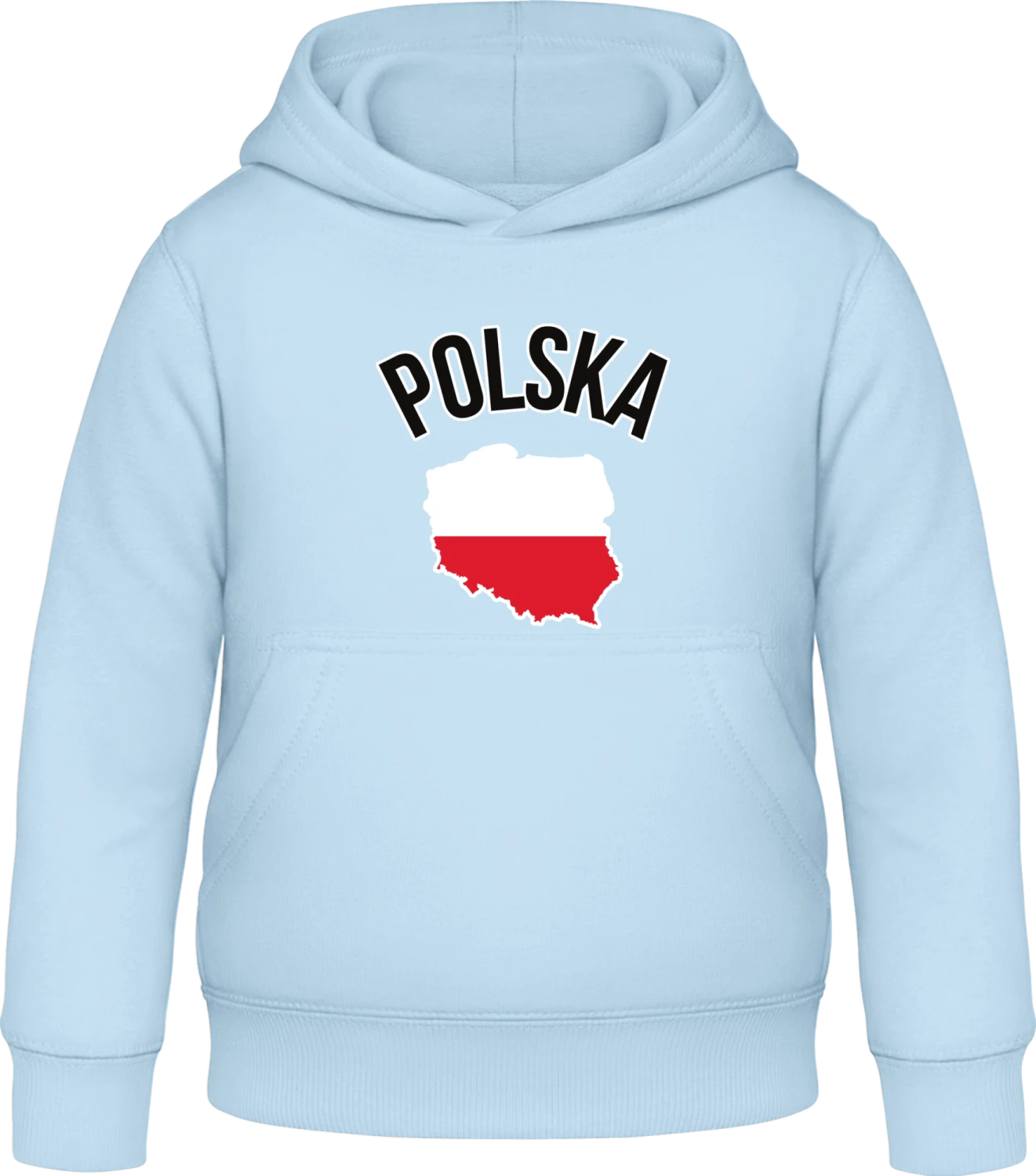 Polska - Sky Blue Awdis Hoodie Kids - Front