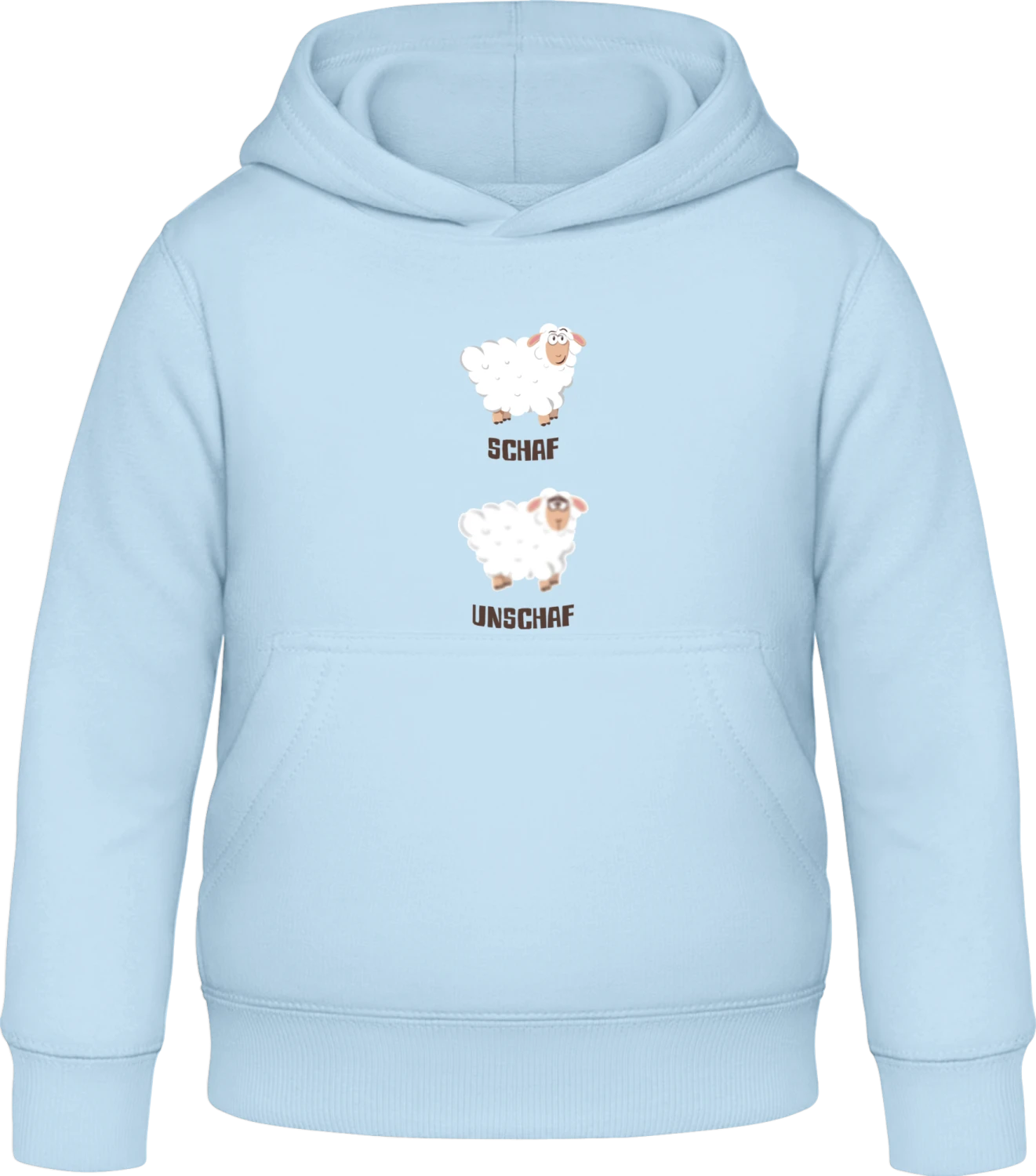 Schaf Unschaf - Sky Blue Awdis Hoodie Kids - Front