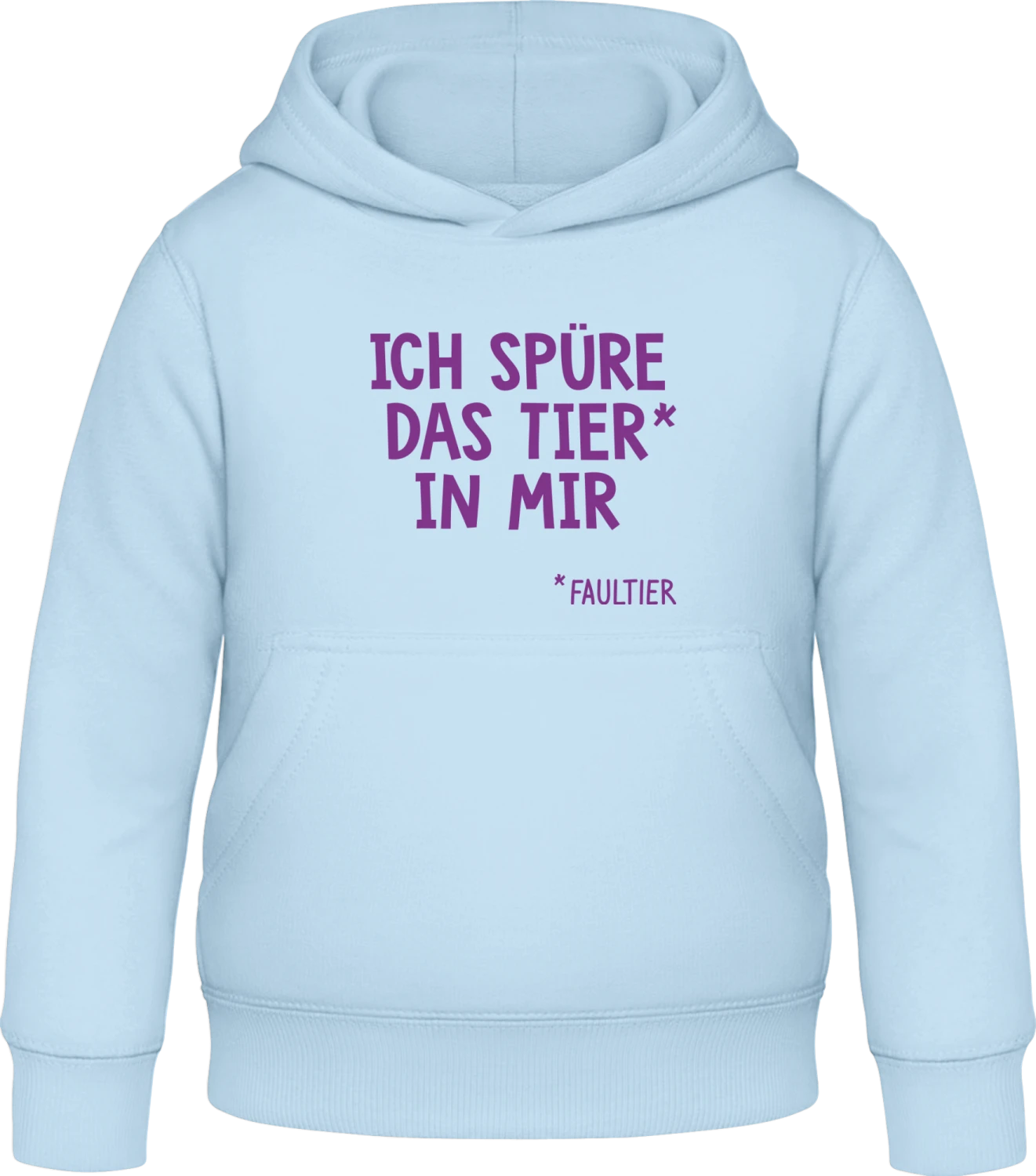 Ich spüre das Tier in mir Faultier - Sky Blue Awdis Hoodie Kids - Front