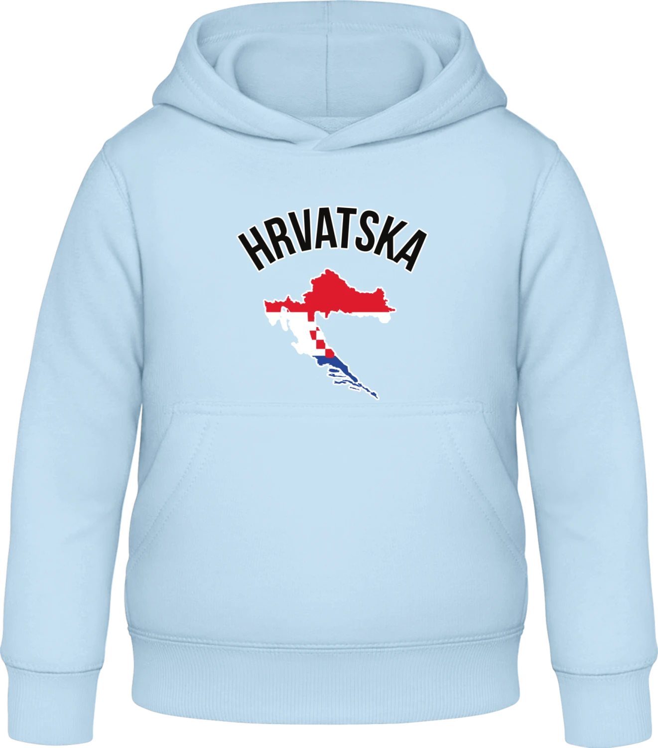 HRVATSKA Fan - Sky Blue Awdis Hoodie Kids - Front