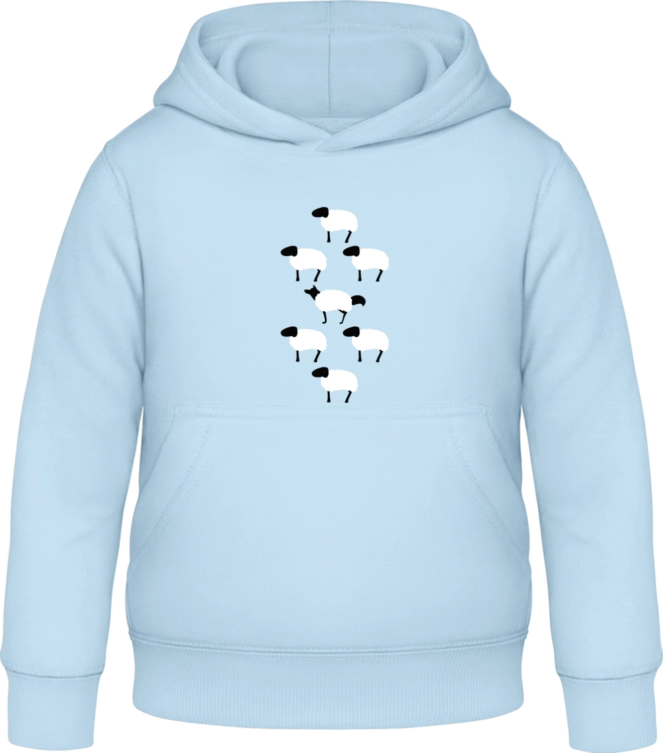 Wolf And Sheeps - Sky Blue Awdis Hoodie Kids - Front