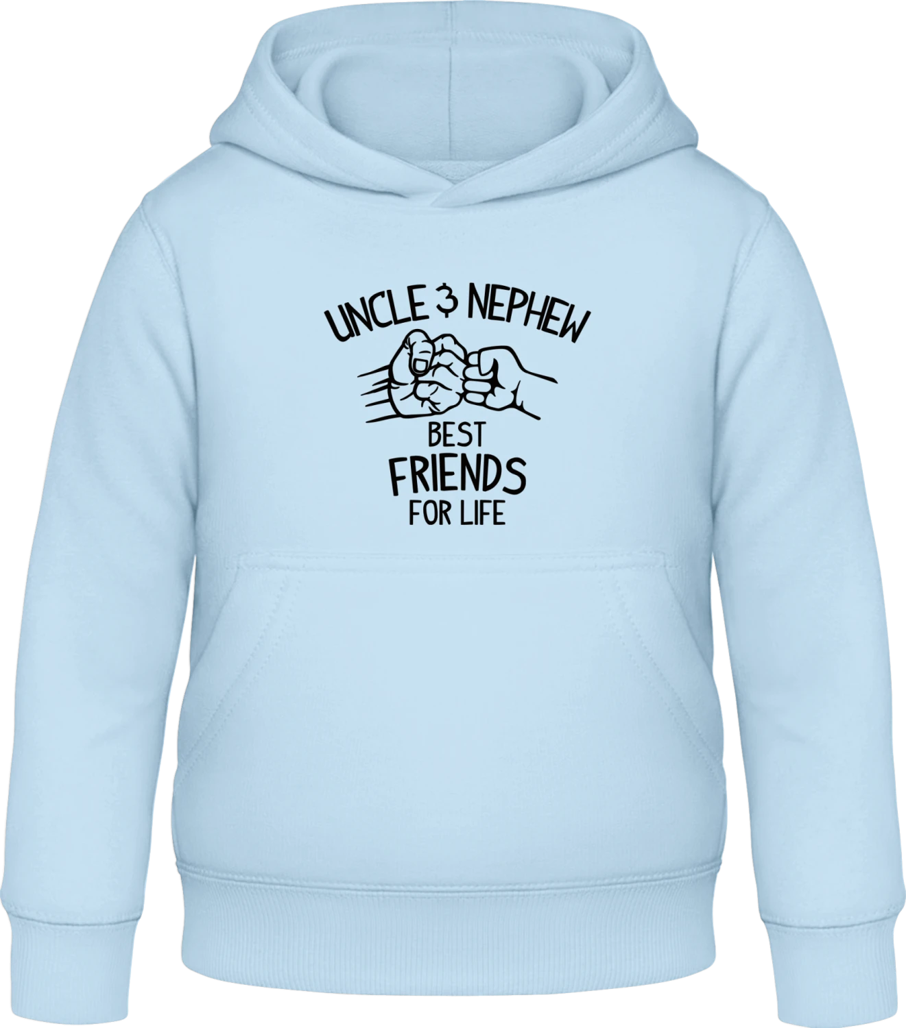 Uncle & Nephew Best Friends For Life - Sky Blue Awdis Hoodie Kids - Front