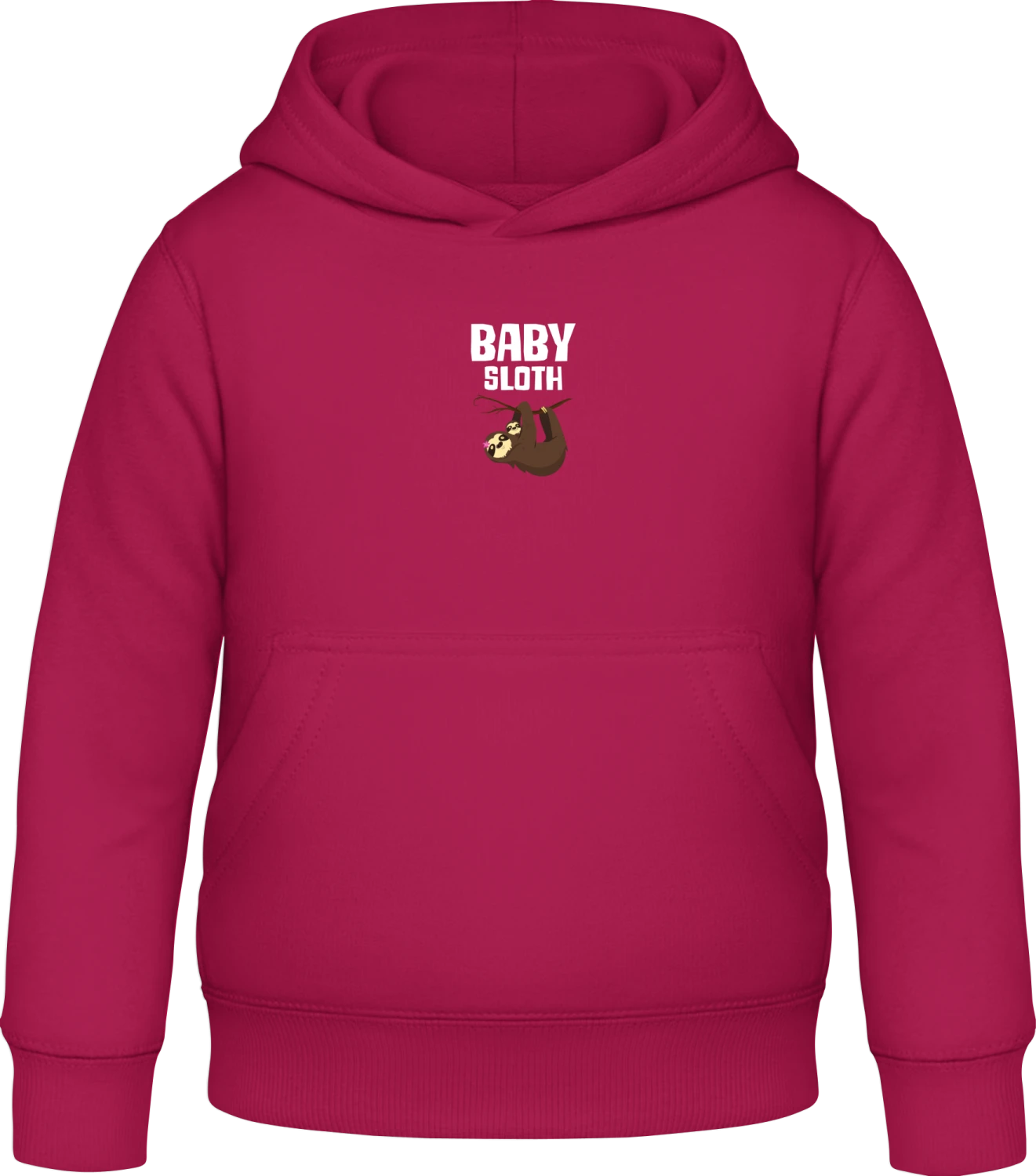 Baby Sloth - Hot pink Awdis Hoodie Kids - Front