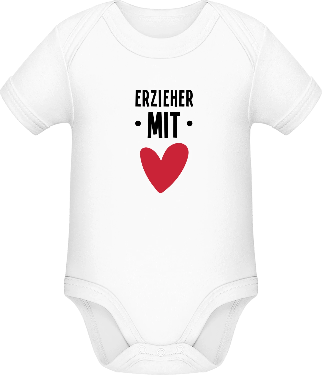 Erzieher mit Herz - White Sonar SSL organic babybodsuit - Front