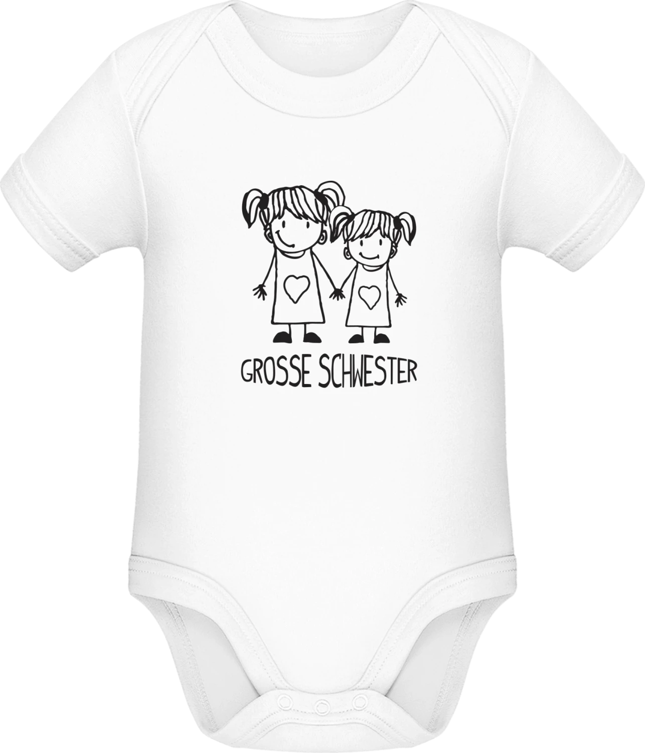 Grosse Schwester - White Sonar SSL organic babybodsuit - Front