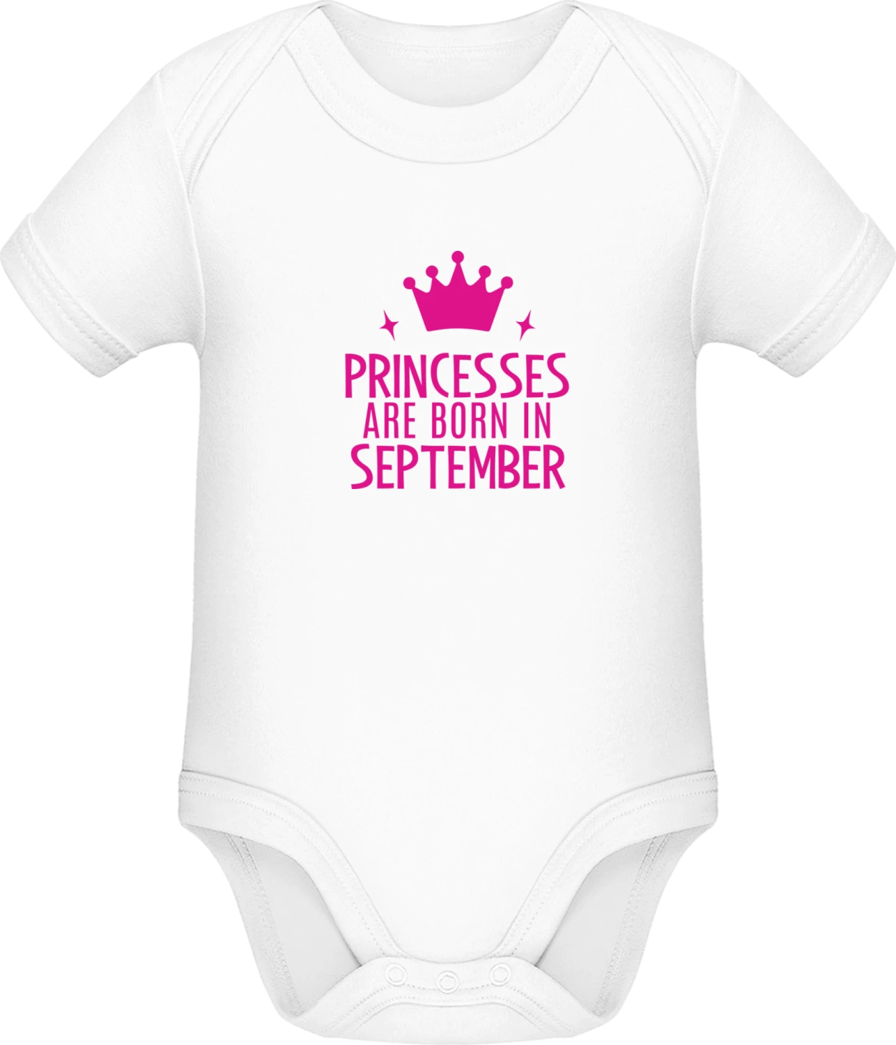 Princesses Are Born In September - White Sonar SSL organic babybodsuit - Front