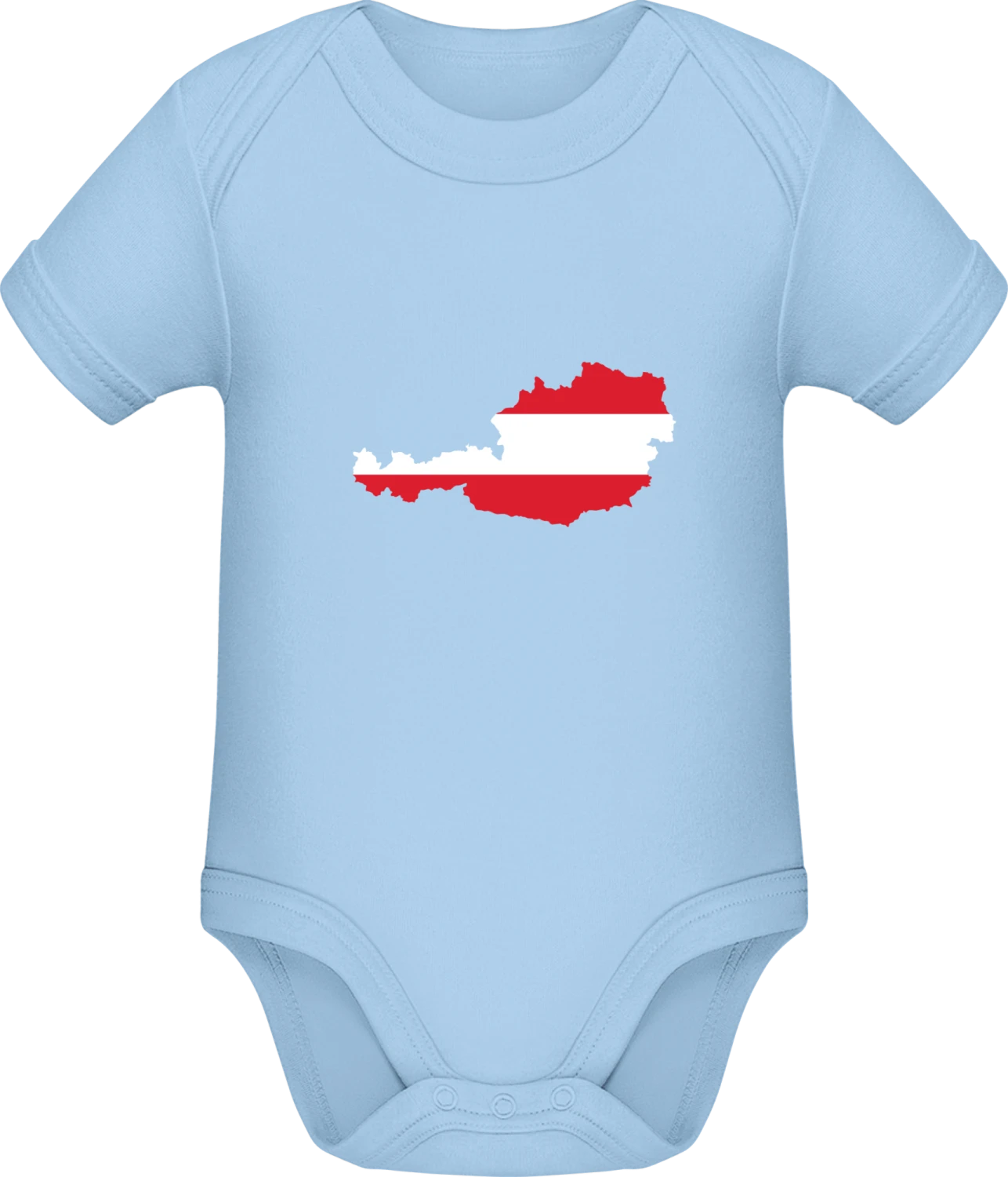 Austria Map - Light Blue Sonar SSL organic babybodsuit - Front