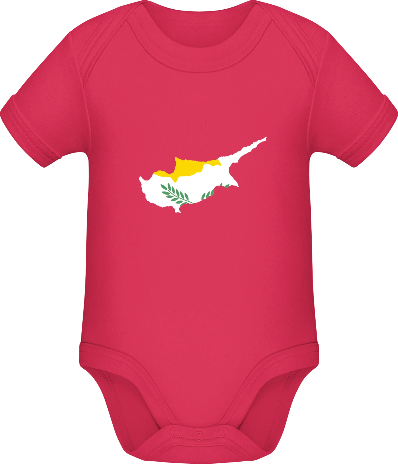 Cyprus Map - Sorbet Sonar SSL organic babybodsuit - Front