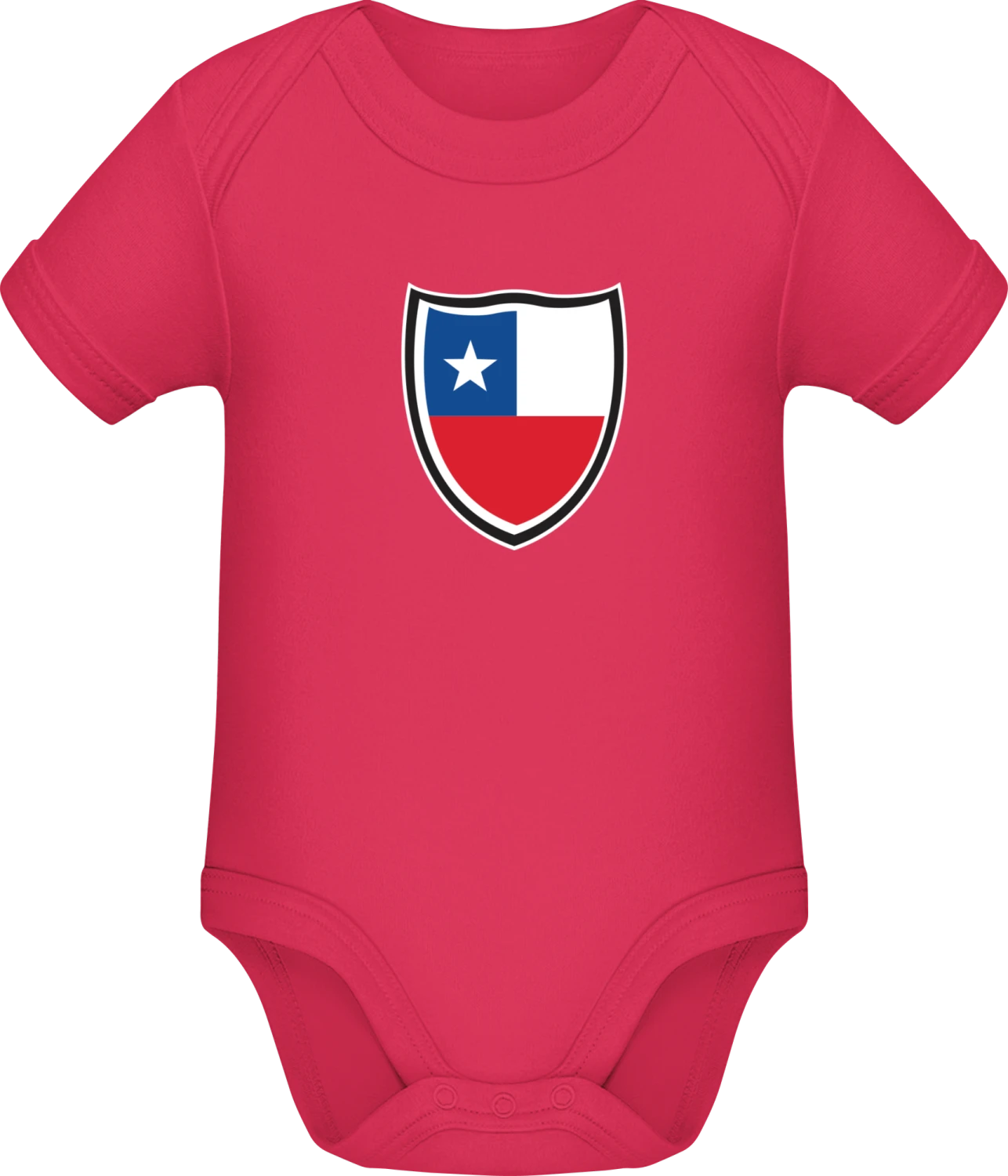 Chile Flag Shield - Sorbet Sonar SSL organic babybodsuit - Front