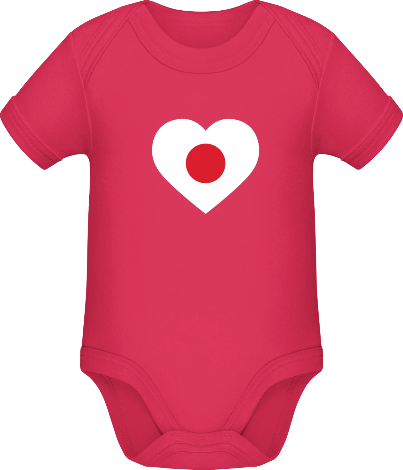 Japan Heart Flag - Sorbet Sonar SSL organic babybodsuit - Front