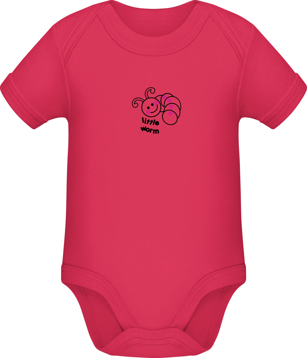 Little Worm - Sorbet Sonar SSL organic babybodsuit - Front