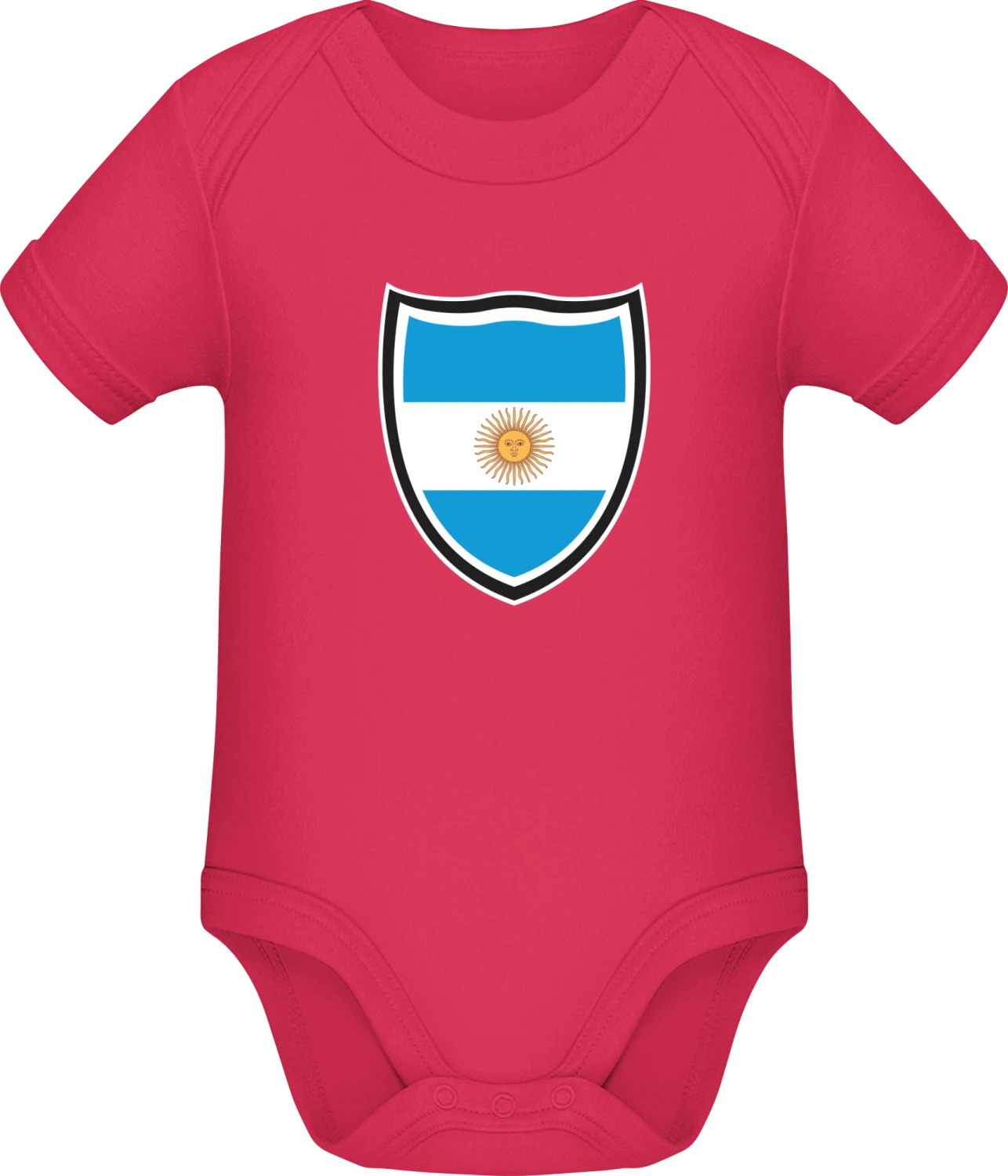 Argentina Flag Shield - Sorbet Sonar SSL organic babybodsuit - Front