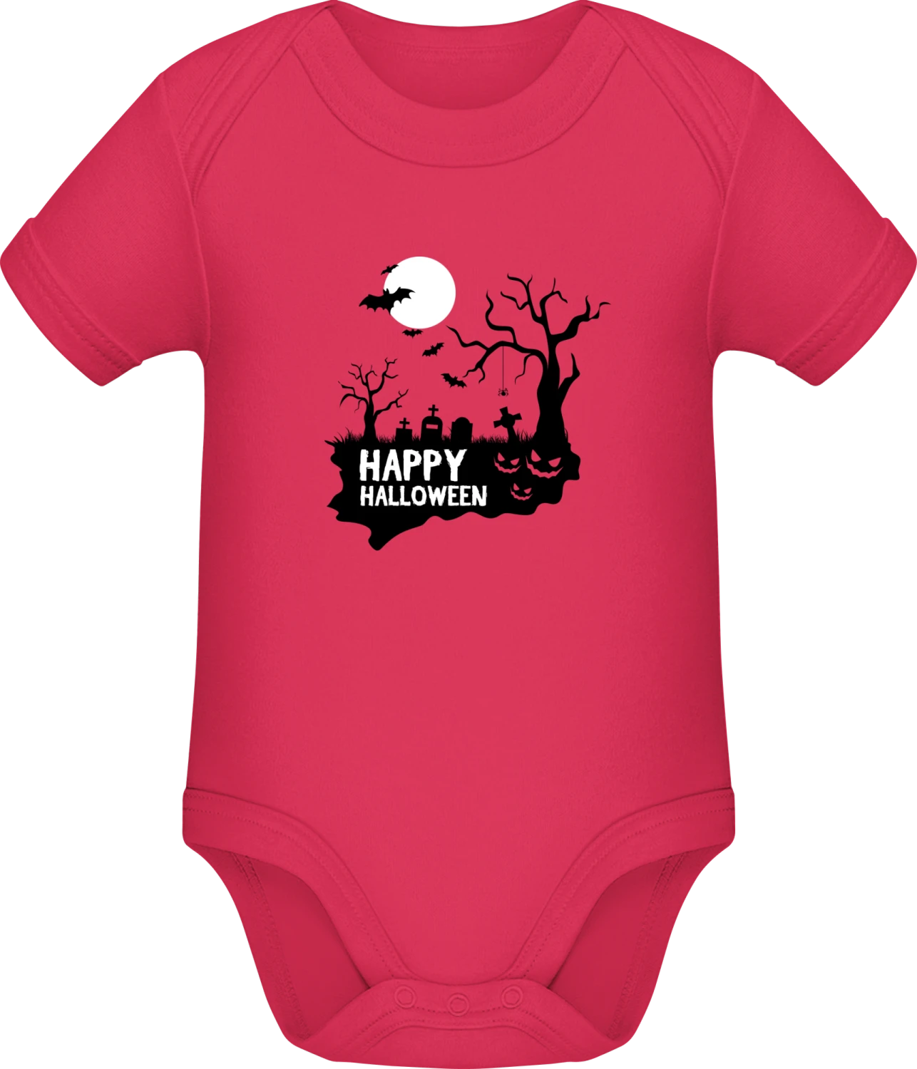 Happy Halloween Scene - Sorbet Sonar SSL organic babybodsuit - Front