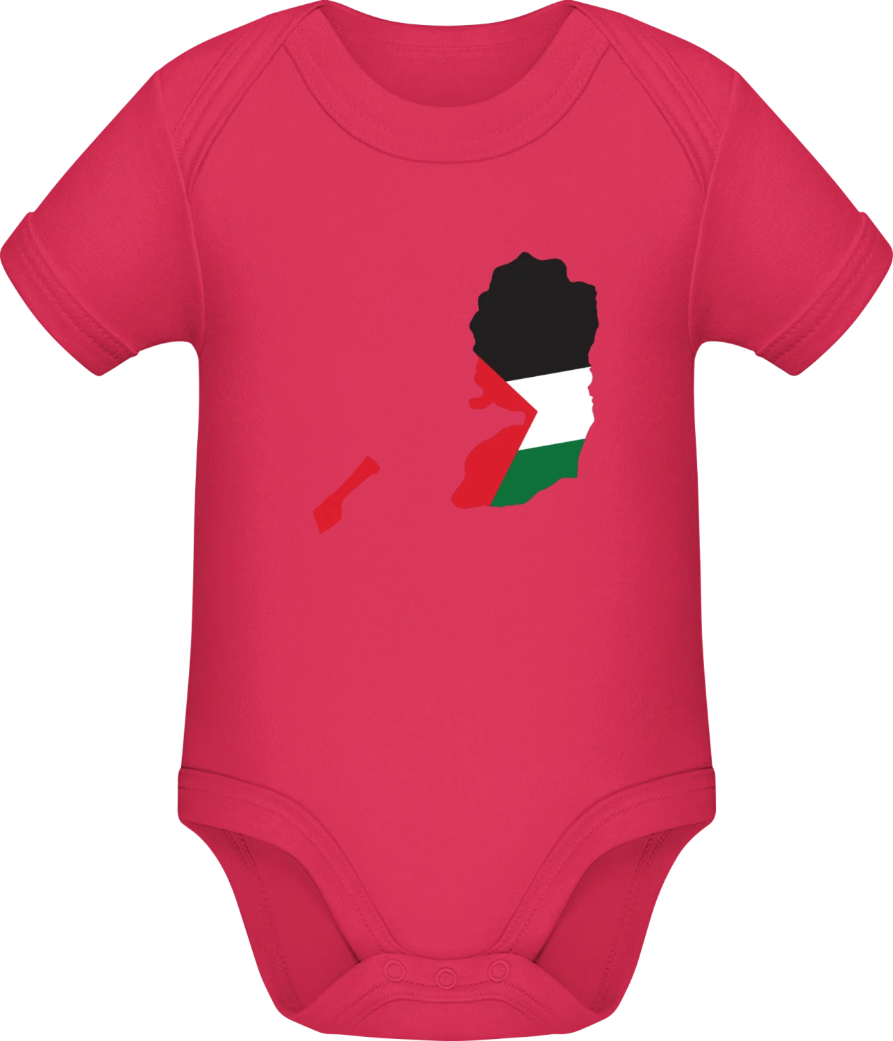 Palestine Map - Sorbet Sonar SSL organic babybodsuit - Front