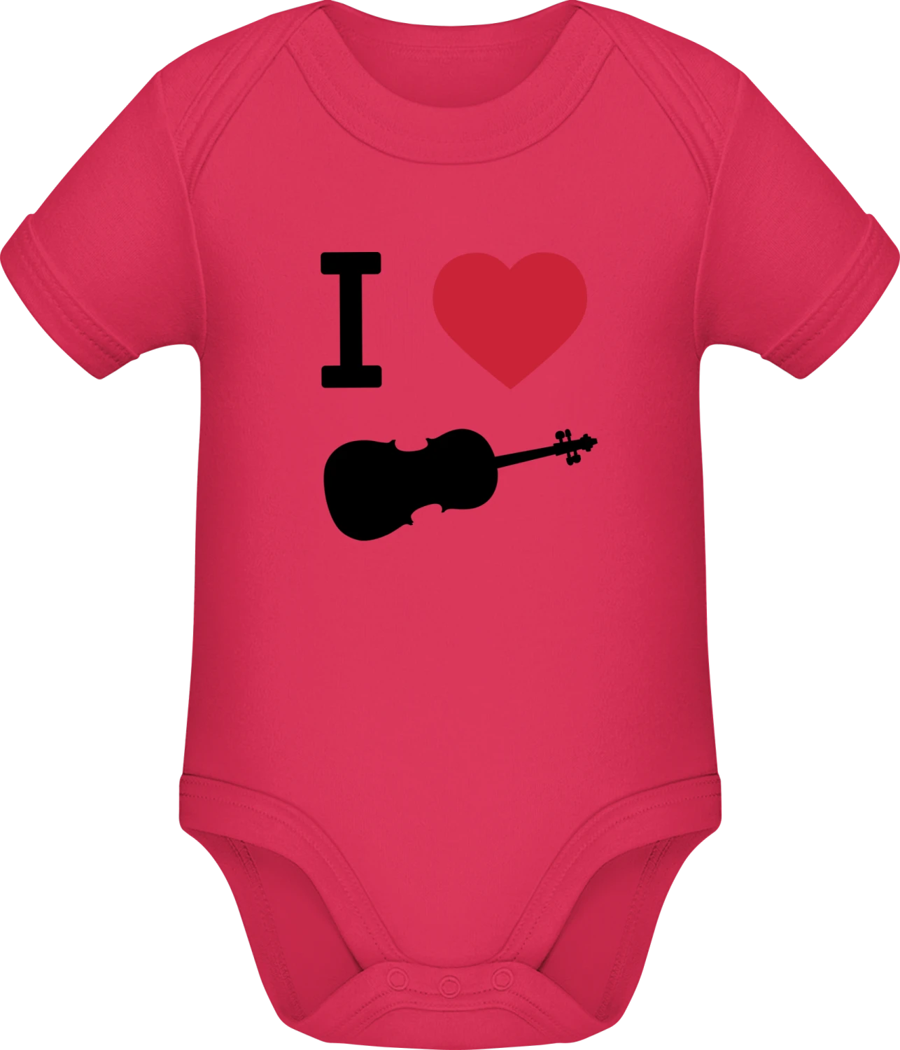 I Heart Violin - Sorbet Sonar SSL organic babybodsuit - Front