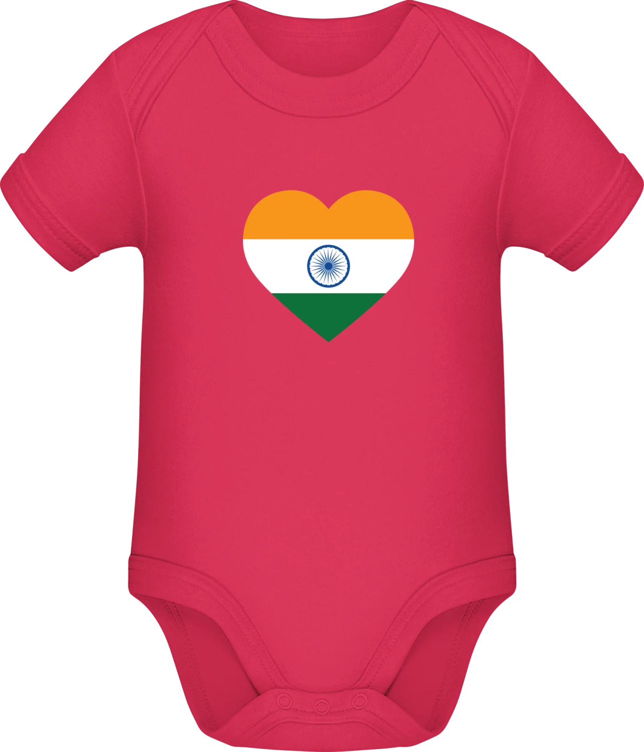 India Heart Flag - Sorbet Sonar SSL organic babybodsuit - Front