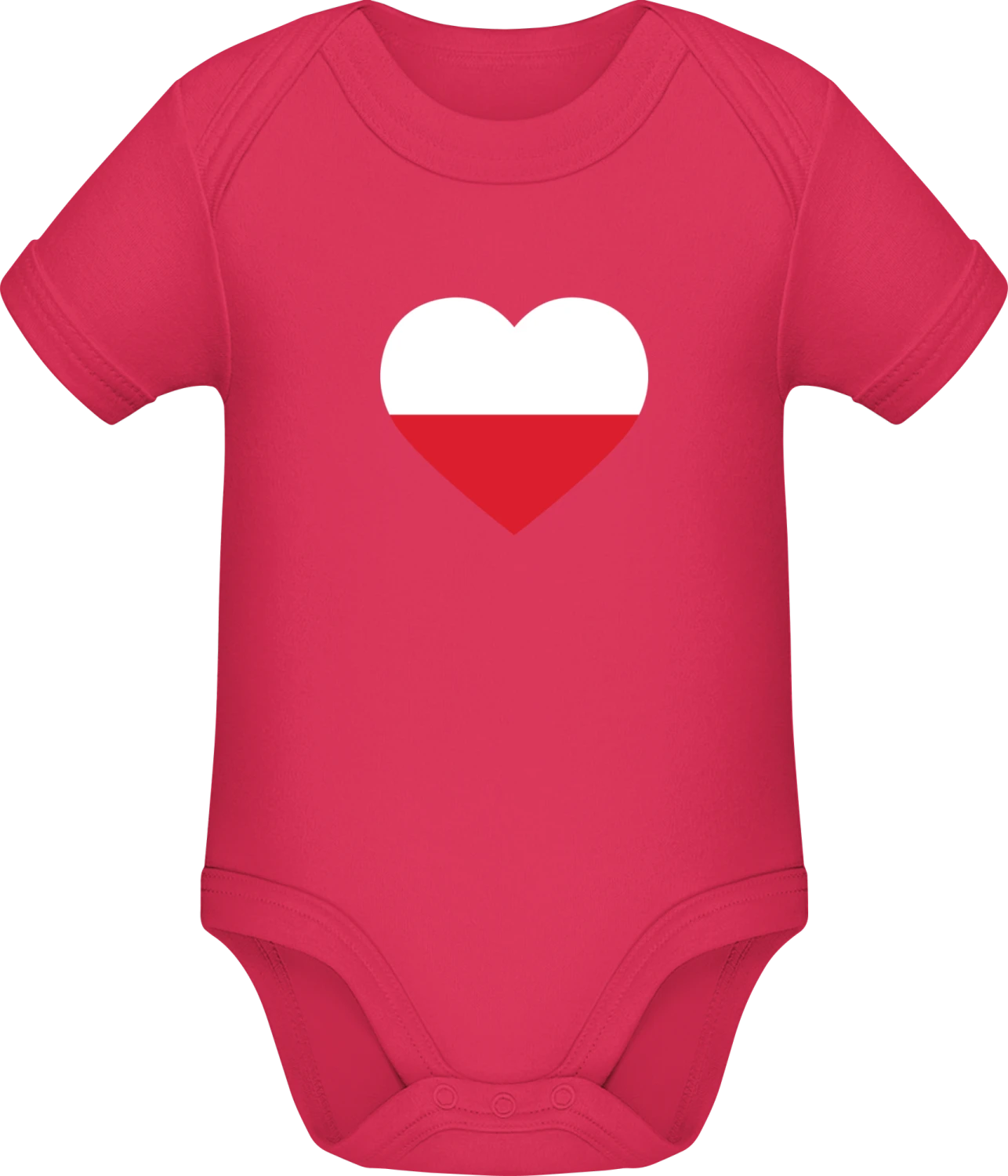 Poland Heart Flag - Sorbet Sonar SSL organic babybodsuit - Front