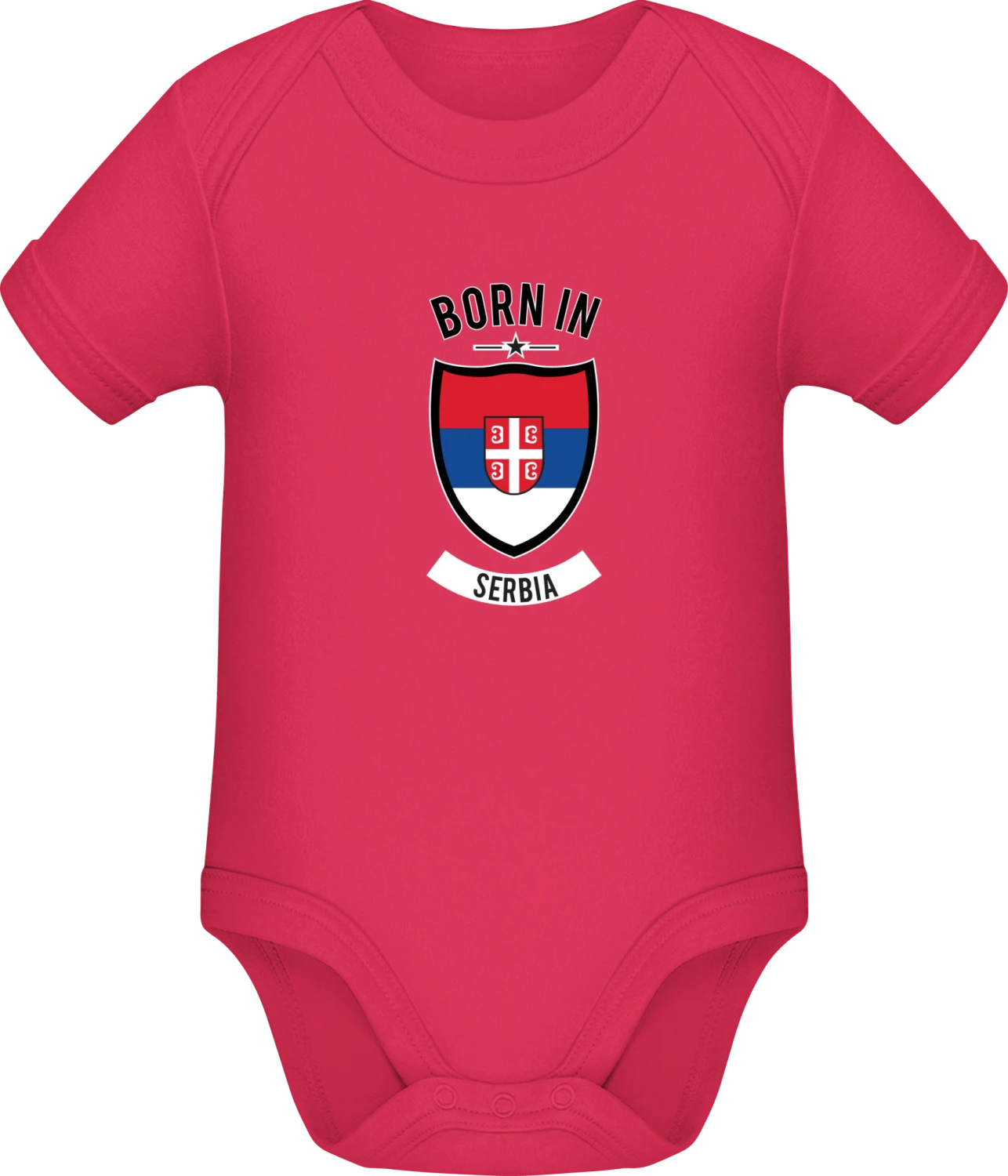 Born in Serbia - Sorbet Sonar SSL organic babybodsuit - Front