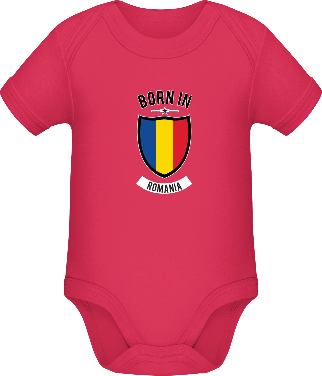 Born in Romania - Sorbet Sonar SSL organic babybodsuit - Front