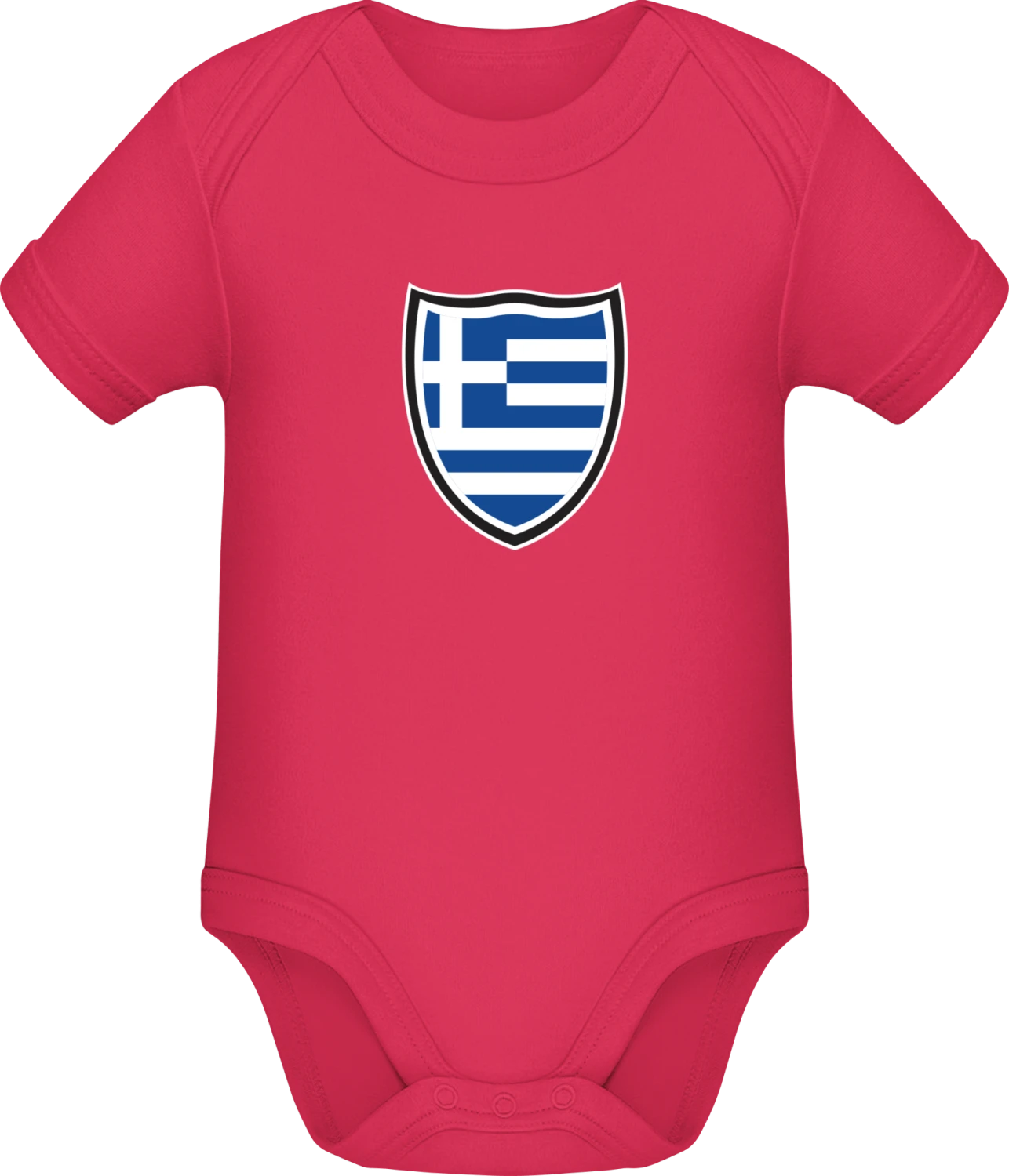 Greece Shield Flag - Sorbet Sonar SSL organic babybodsuit - Front