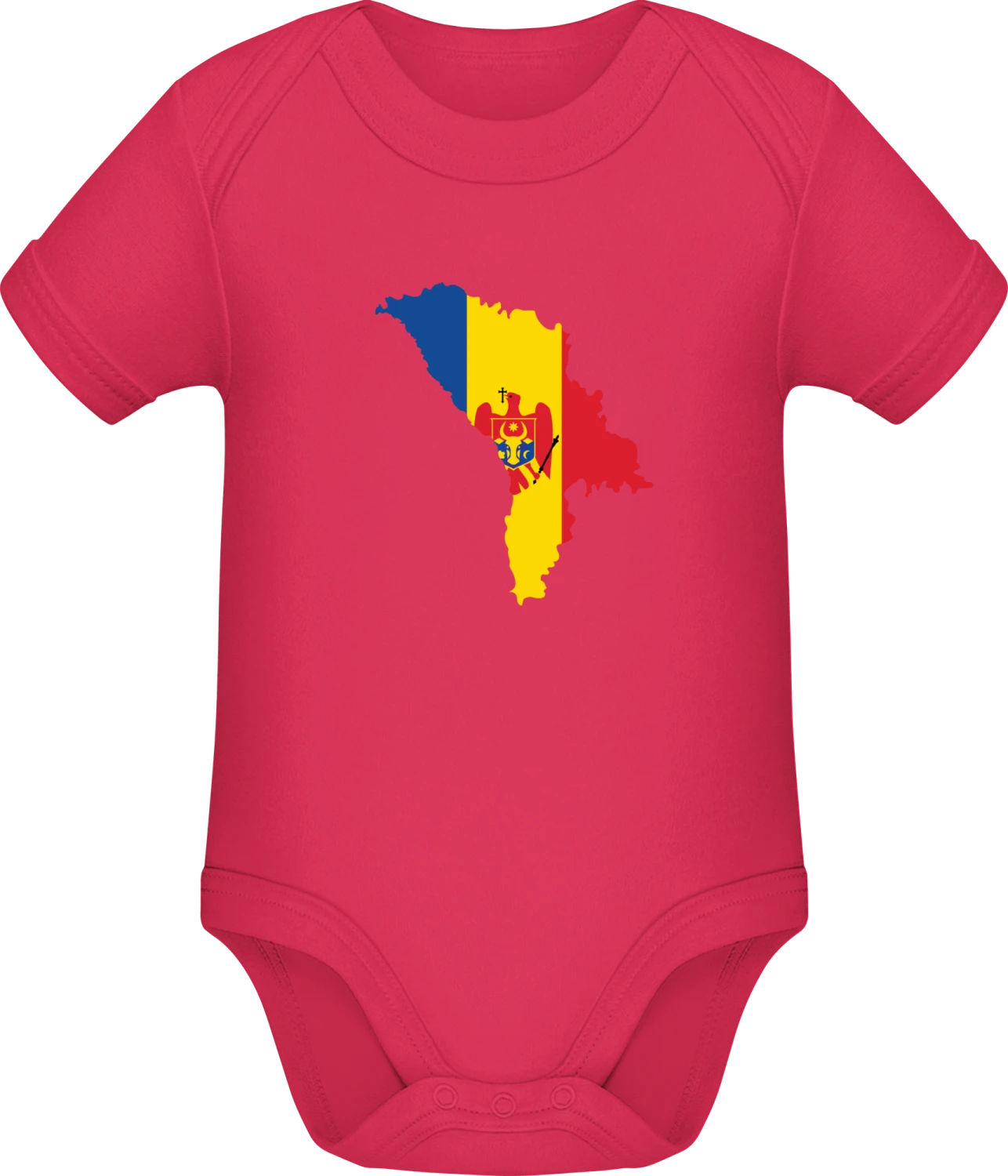 Moldova Map Crest - Sorbet Sonar SSL organic babybodsuit - Front