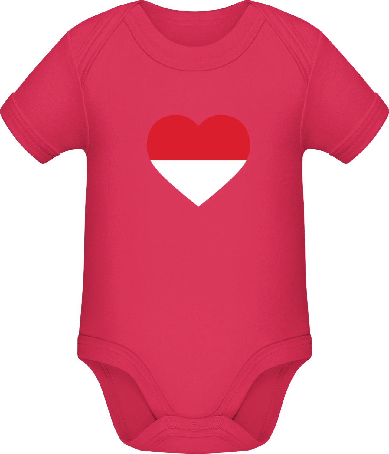 Monaco Heart Flag - Sorbet Sonar SSL organic babybodsuit - Front