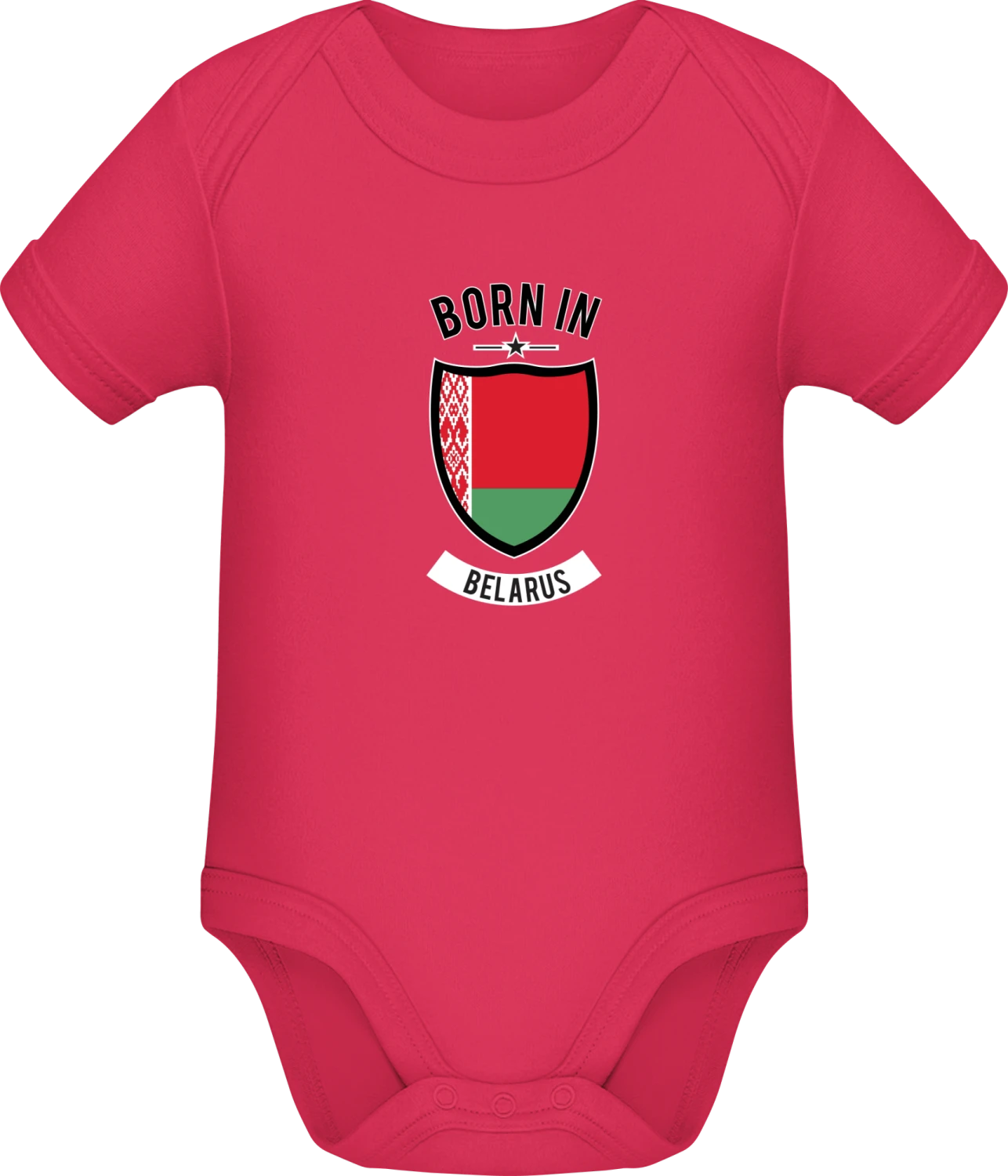 Born in Belarus - Sorbet Sonar SSL organic babybodsuit - Front