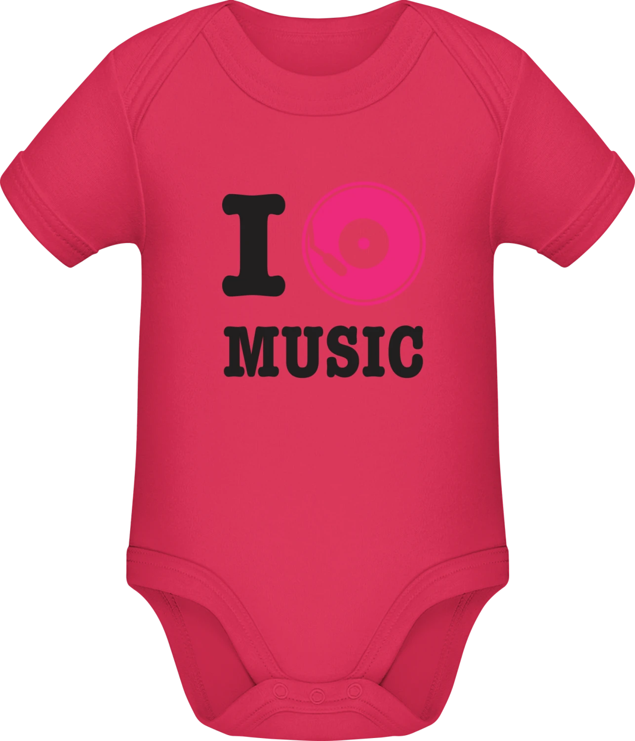 I Love Music - Sorbet Sonar SSL organic babybodsuit - Front