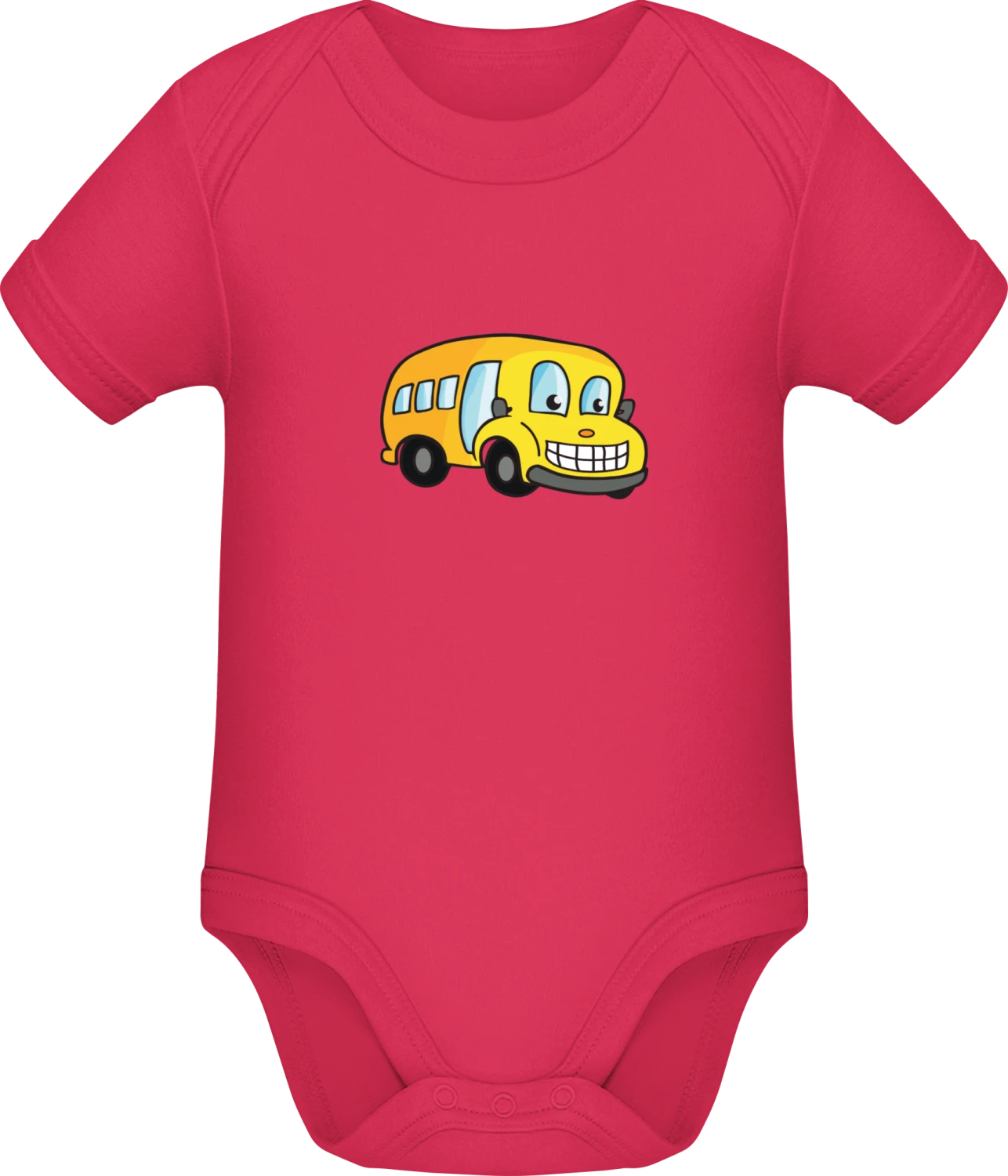 School Bus Comic - Sorbet Sonar SSL organic babybodsuit - Front