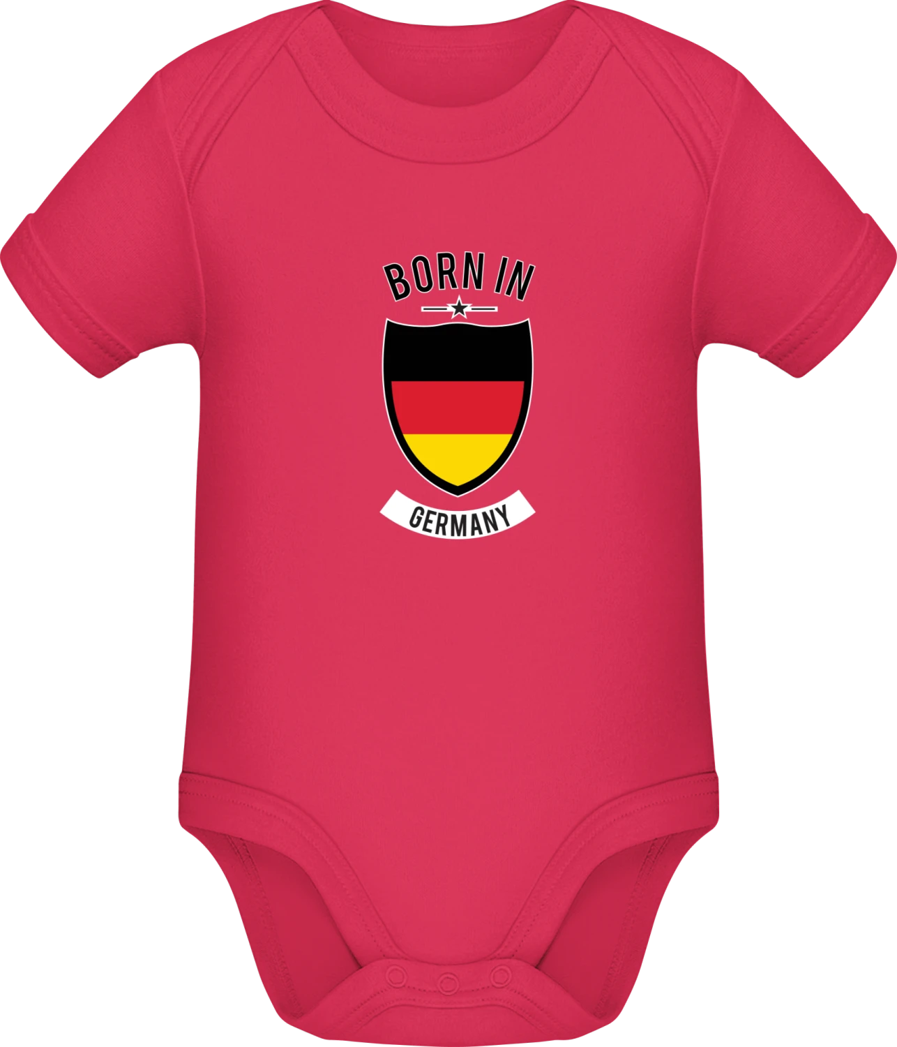 Born in Germany Star - Sorbet Sonar SSL organic babybodsuit - Front