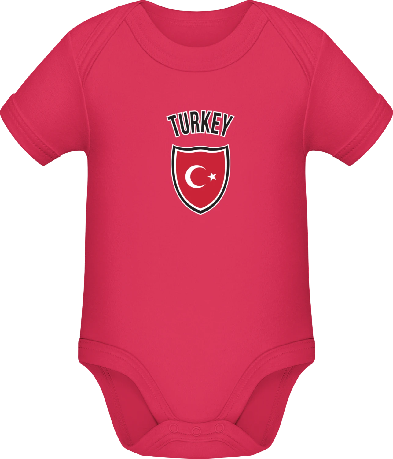 Turkey Flag Shield - Sorbet Sonar SSL organic babybodsuit - Front