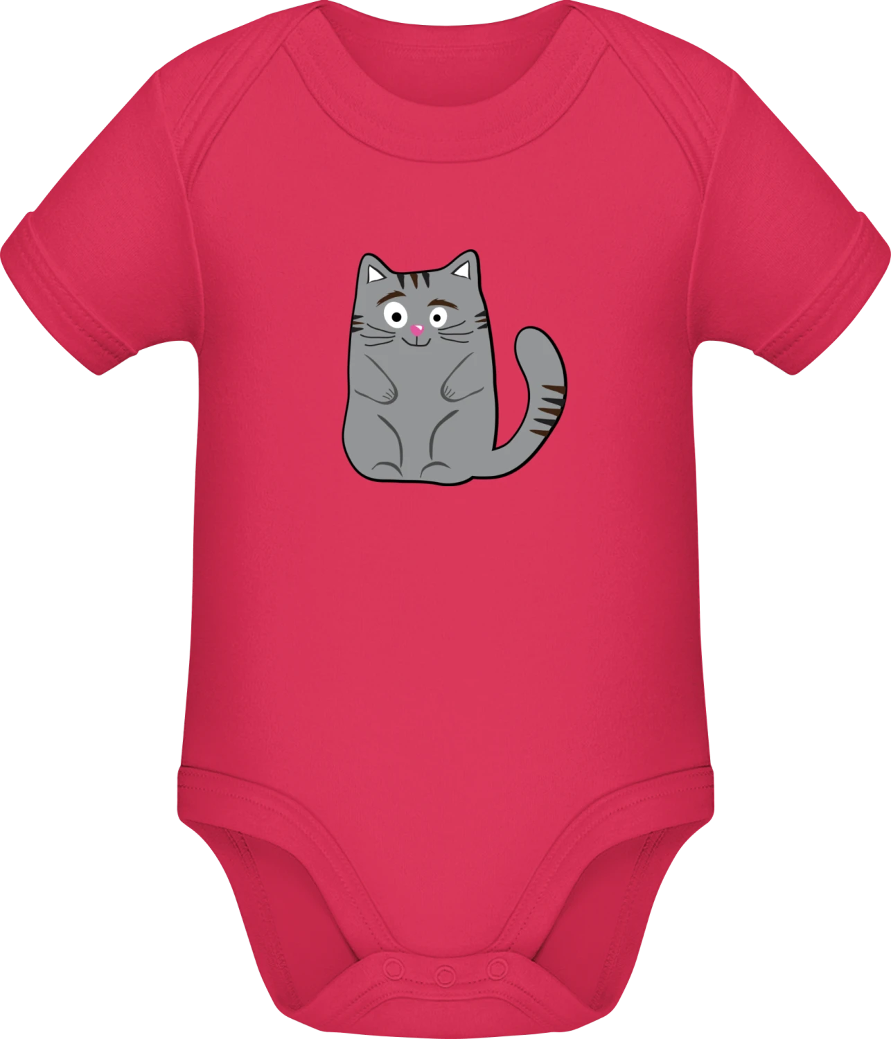 Cat Illustration - Sorbet Sonar SSL organic babybodsuit - Front