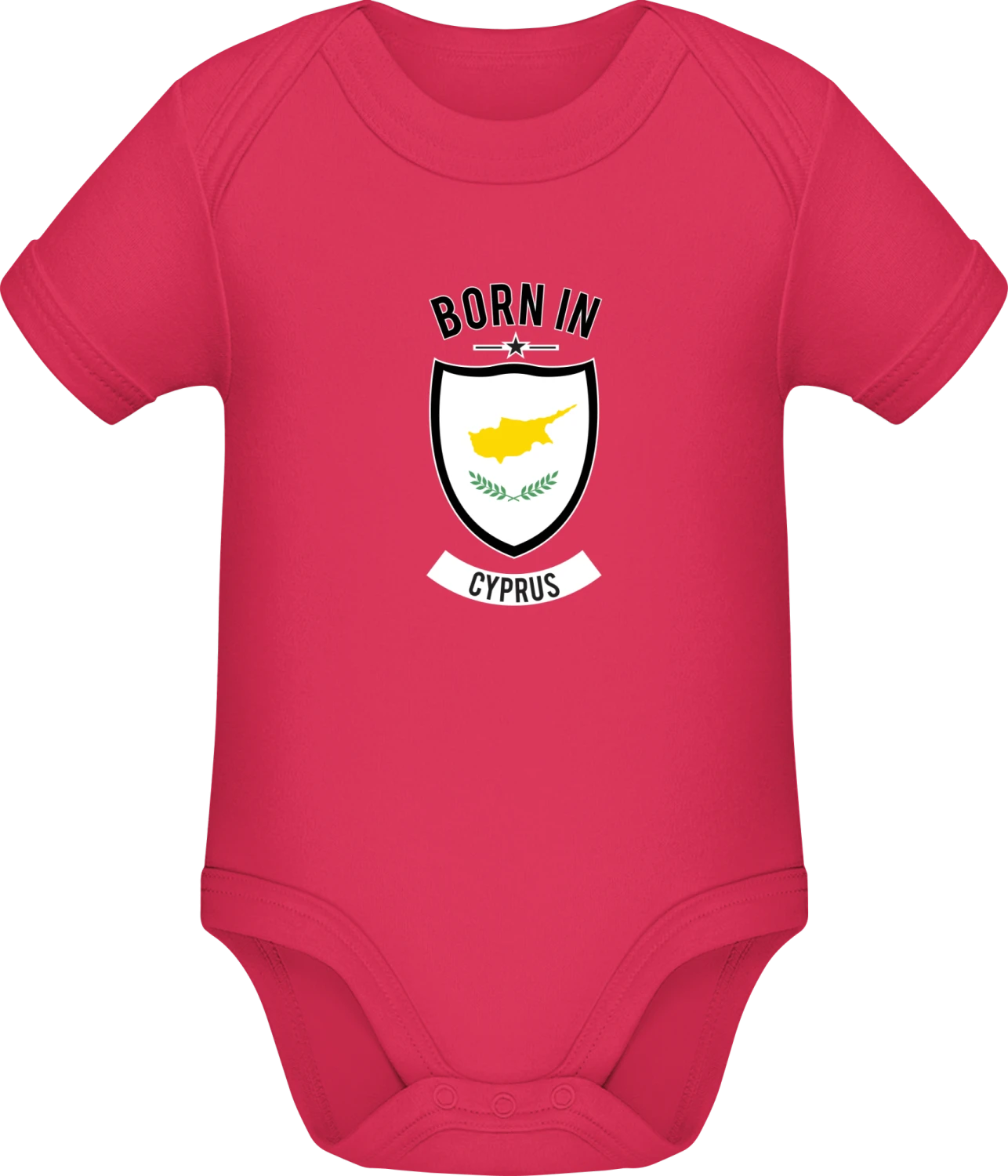 Born in Cyprus - Sorbet Sonar SSL organic babybodsuit - Front