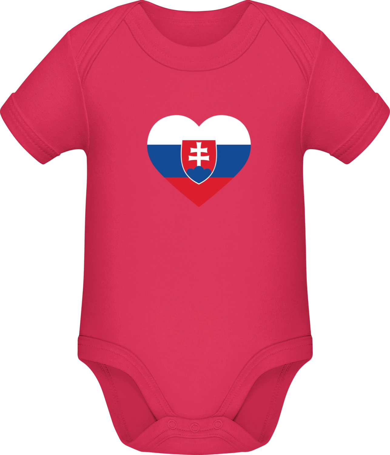 Slovakia Heart Flag - Sorbet Sonar SSL organic babybodsuit - Front