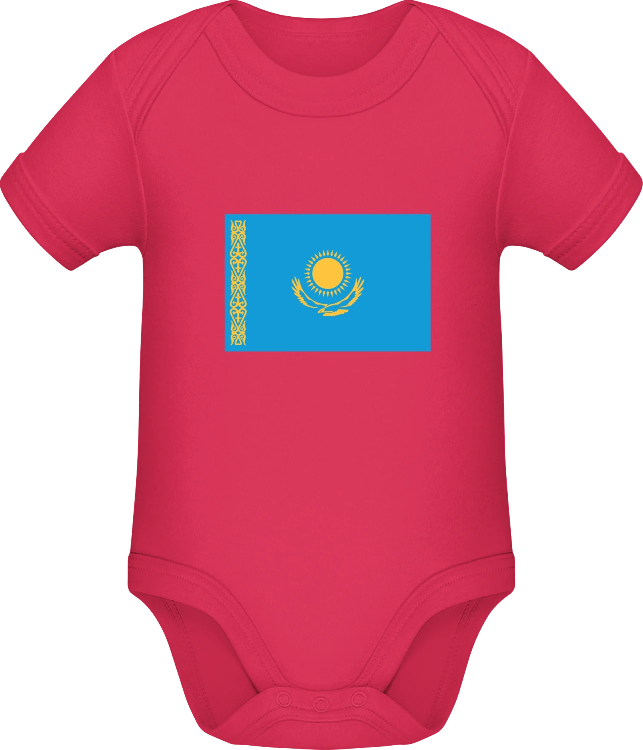 Flag of Kazakhstan - Sorbet Sonar SSL organic babybodsuit - Front