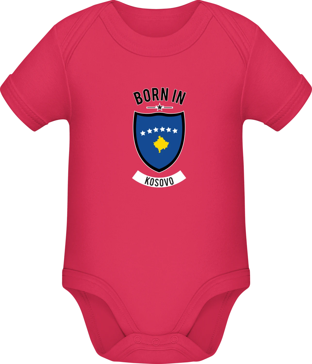 Born in Kosovo - Sorbet Sonar SSL organic babybodsuit - Front