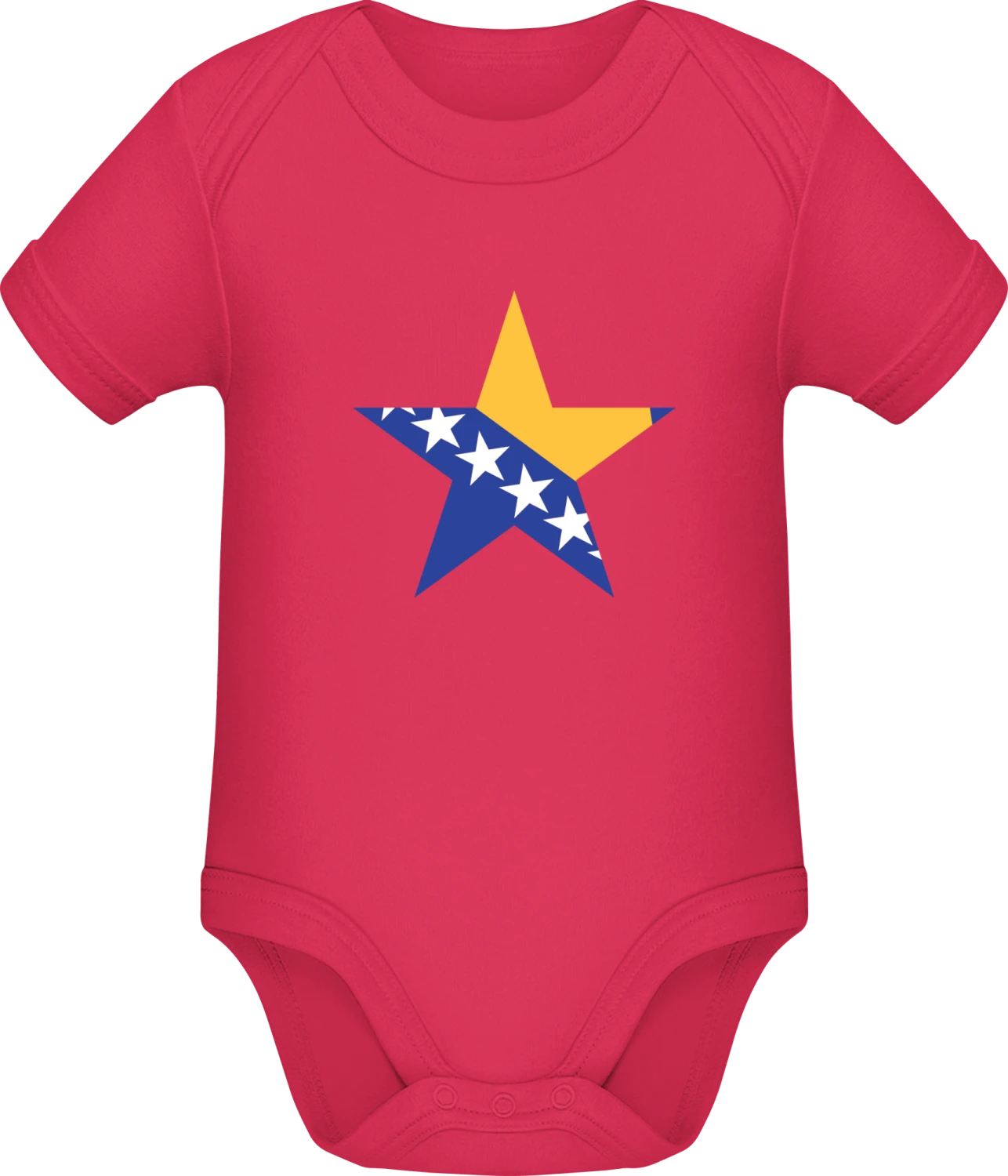 Bosnian Star - Sorbet Sonar SSL organic babybodsuit - Front