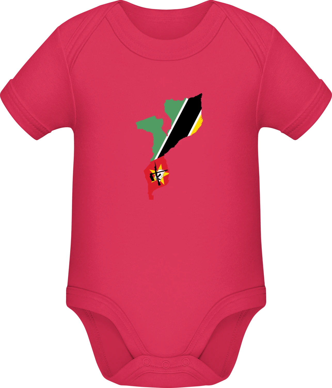 Mozambique Map - Sorbet Sonar SSL organic babybodsuit - Front