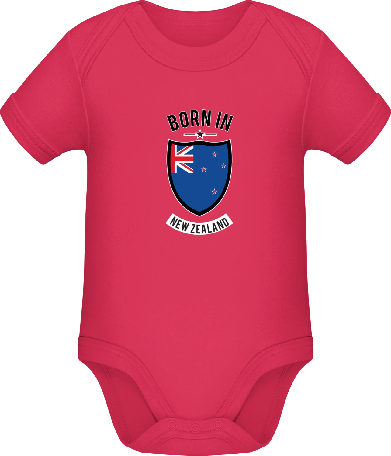 Born in New Zealand - Sorbet Sonar SSL organic babybodsuit - Front