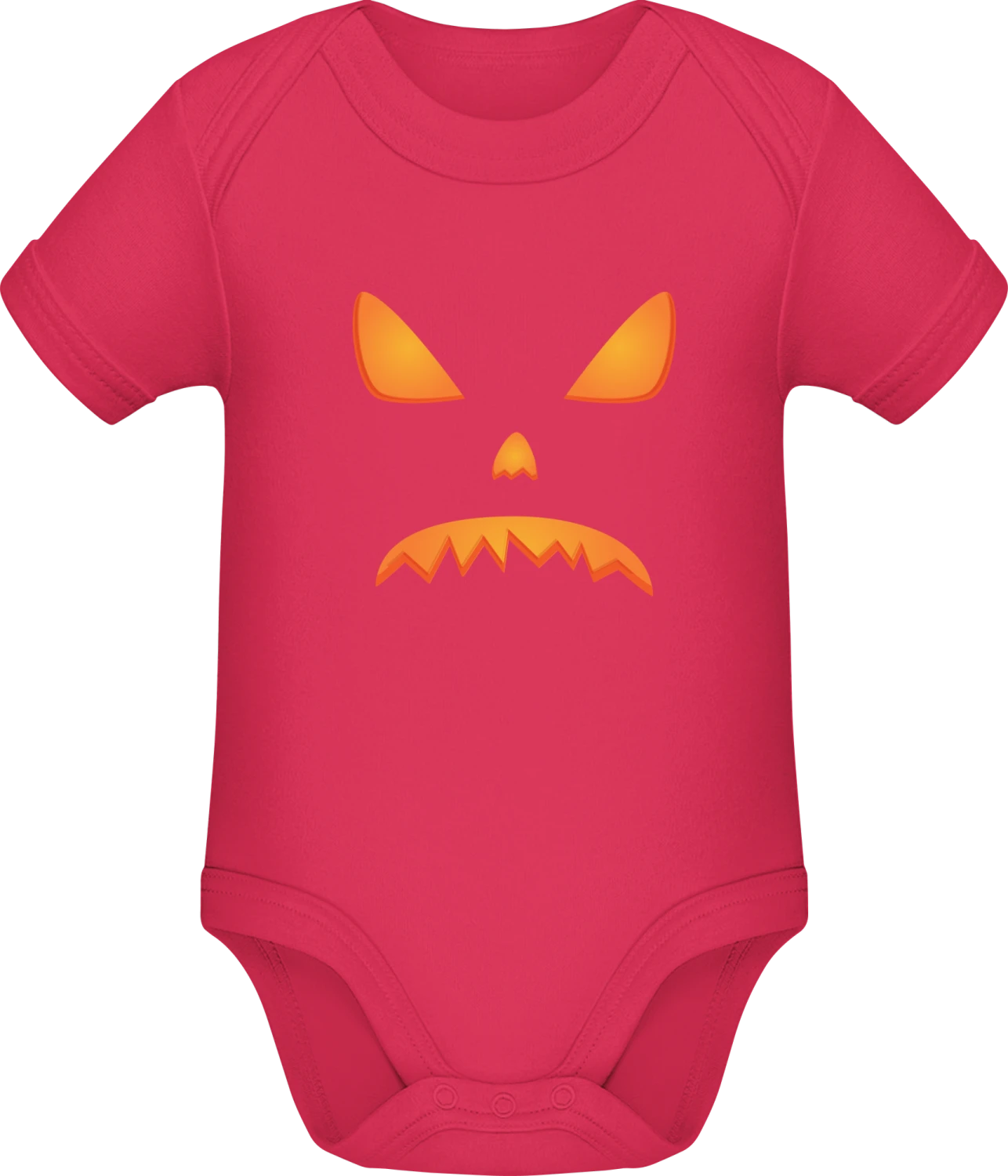 Angry Halloween Pumpkin Effect - Sorbet Sonar SSL organic babybodsuit - Front