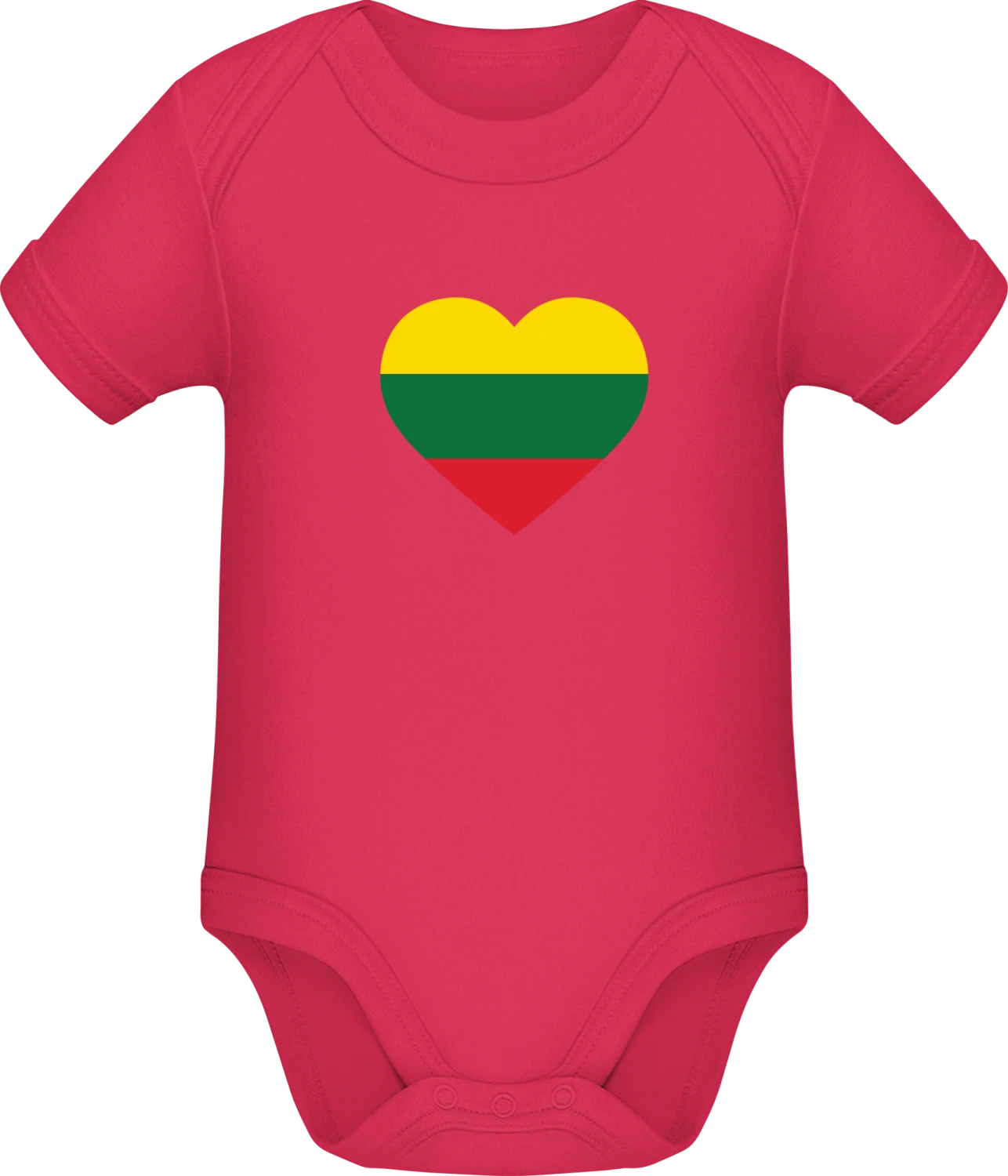 Lithuania Heart Flag - Sorbet Sonar SSL organic babybodsuit - Front