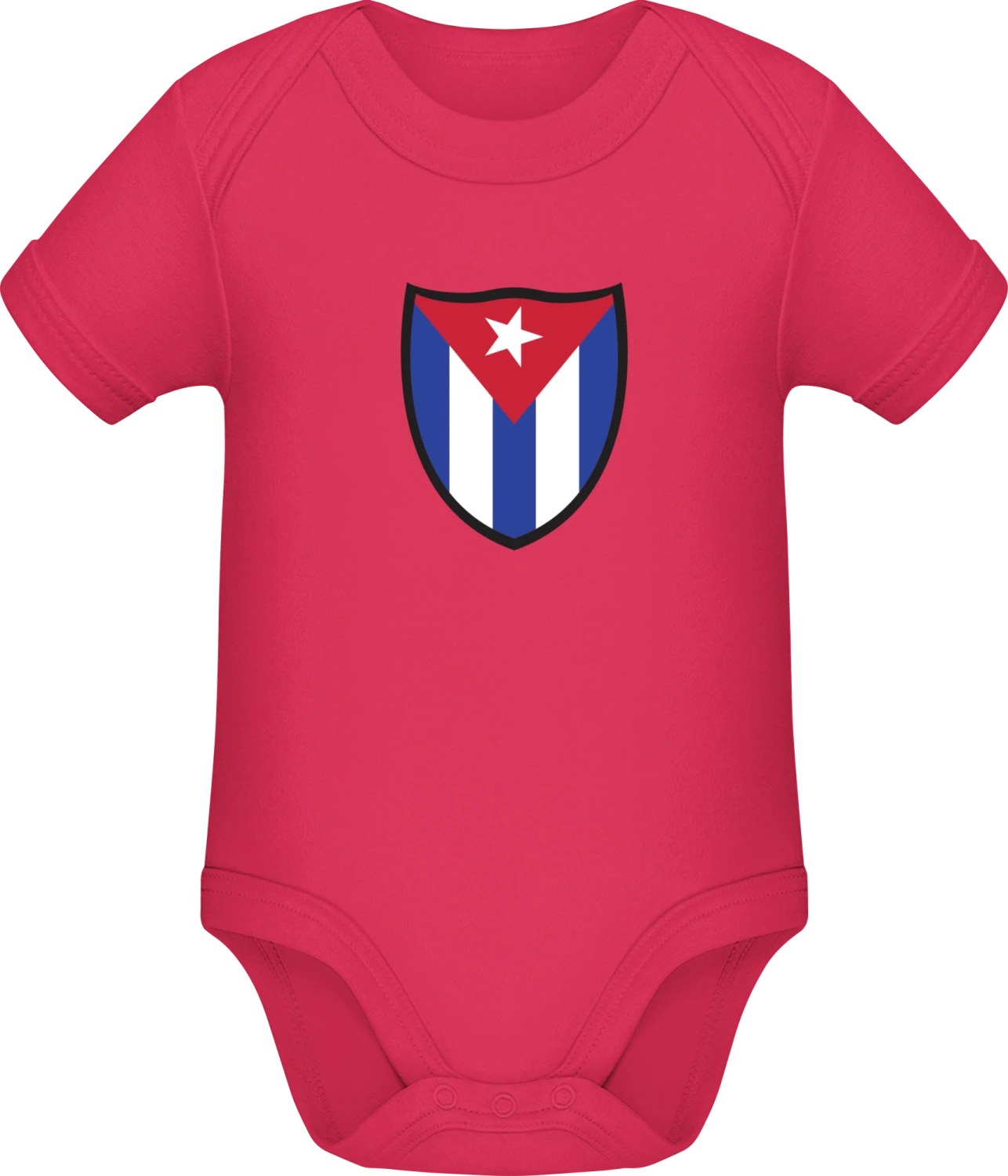 Cuba Flag Shield - Sorbet Sonar SSL organic babybodsuit - Front