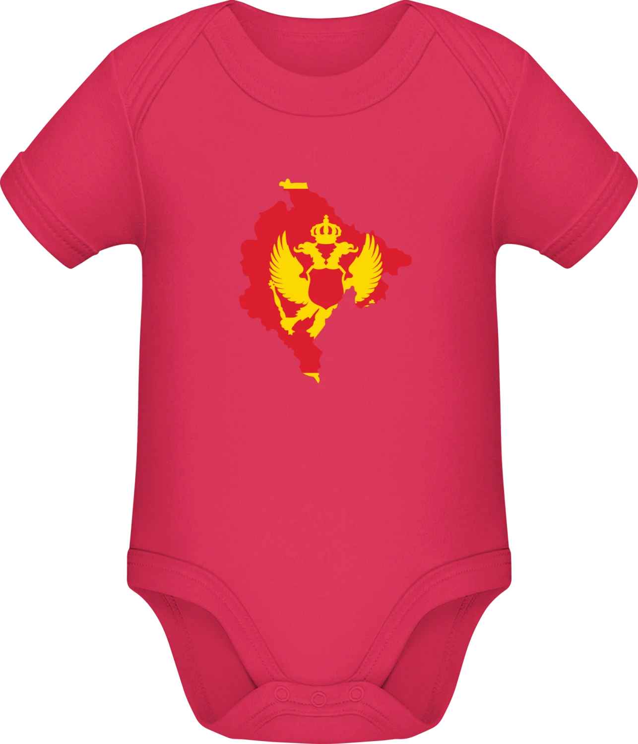 Montenegro Map - Sorbet Sonar SSL organic babybodsuit - Front