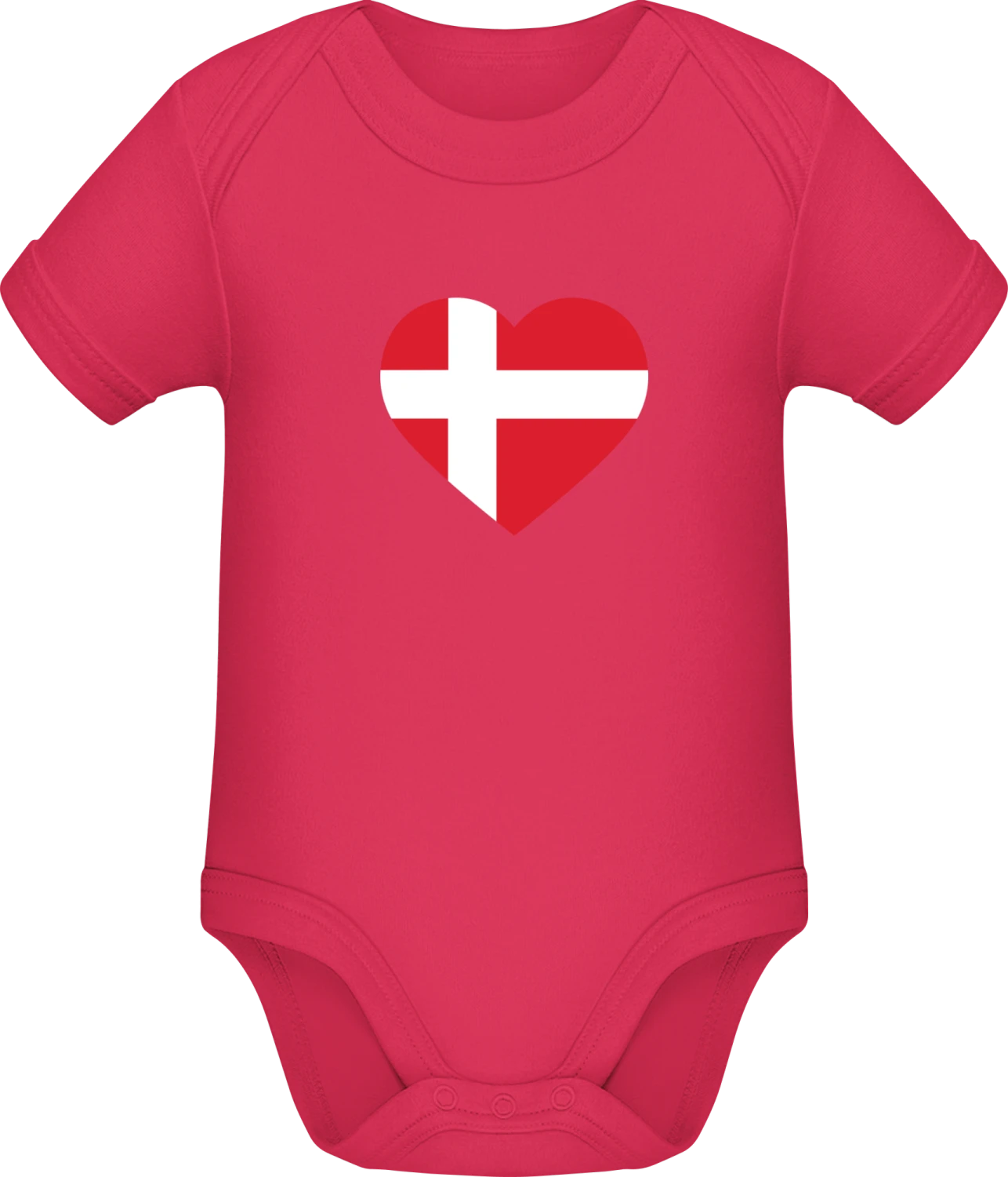 Denmark Heart - Sorbet Sonar SSL organic babybodsuit - Front