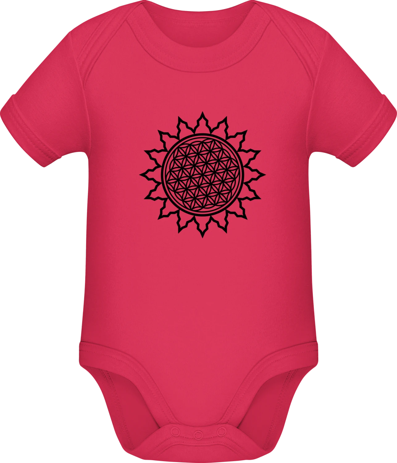 Flower of Life Shining - Sorbet Sonar SSL organic babybodsuit - Front