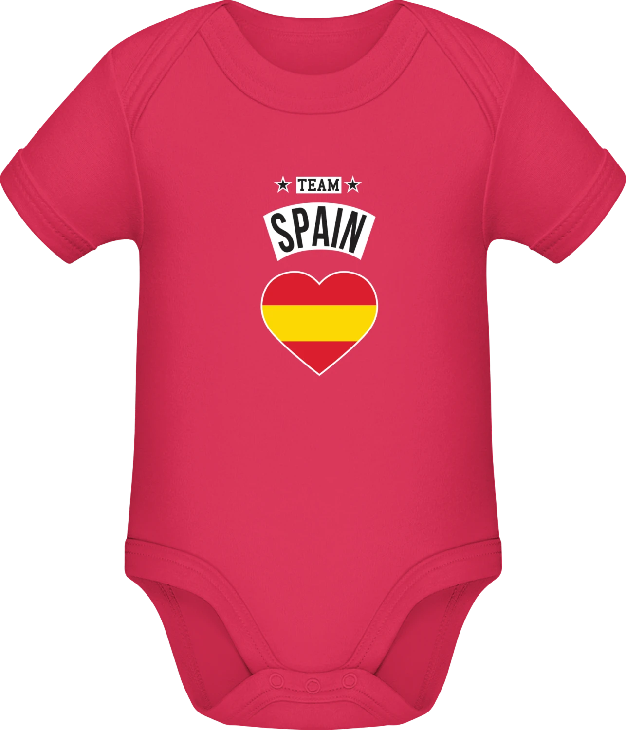 Team Spain Heart - Sorbet Sonar SSL organic babybodsuit - Front