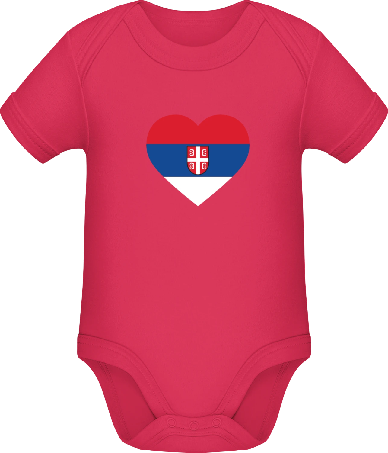 Serbia Heart Flag - Sorbet Sonar SSL organic babybodsuit - Front