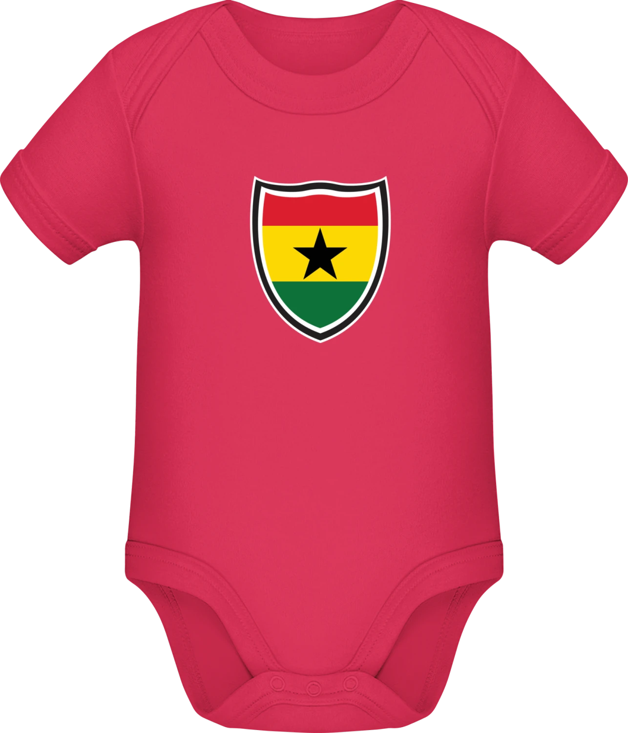 Ghana Flag Shield - Sorbet Sonar SSL organic babybodsuit - Front