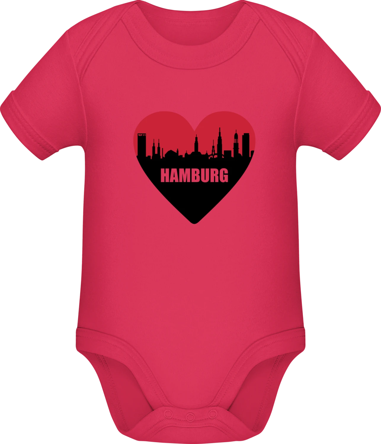 Hamburg Heart - Sorbet Sonar SSL organic babybodsuit - Front