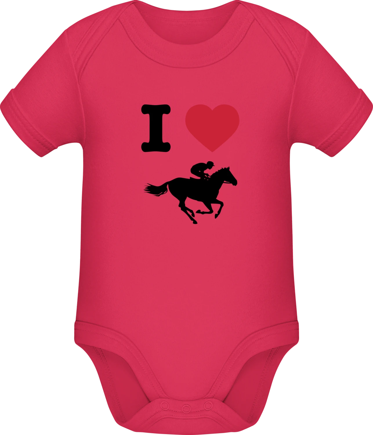 I Heart Horse Races - Sorbet Sonar SSL organic babybodsuit - Front